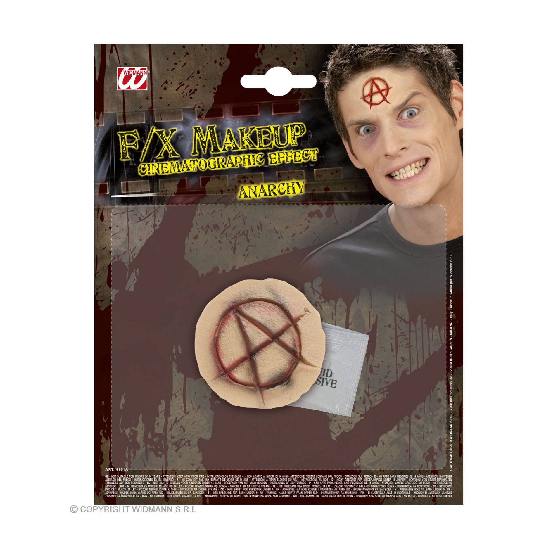 Widmann S.r.l. Schmuck-Tattoo FX Make-up Halloween, Anarchie Symbol