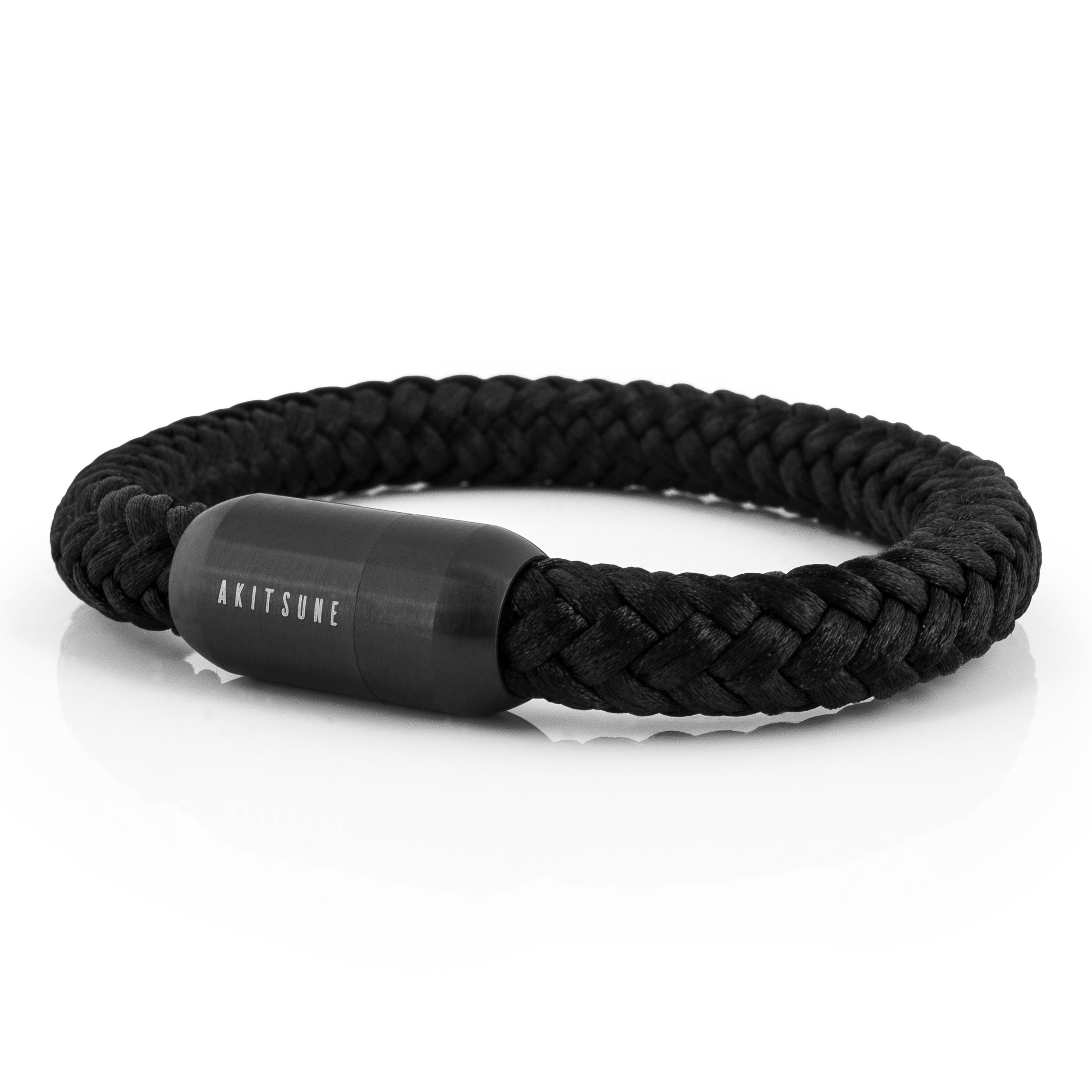 Akitsune Armband Portus Segeltau-Armband Mattschwarz - Schwarz 18cm