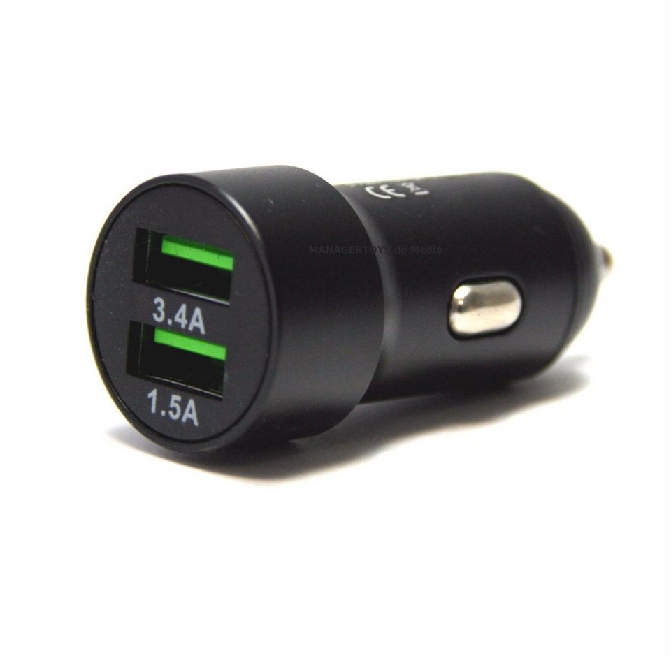 IWH Zigarettenanzünder-Verteiler Dual USB Auto Ladestecker 3,4 A + 1,5A  Zigarettenanzünder 12/24 Volt