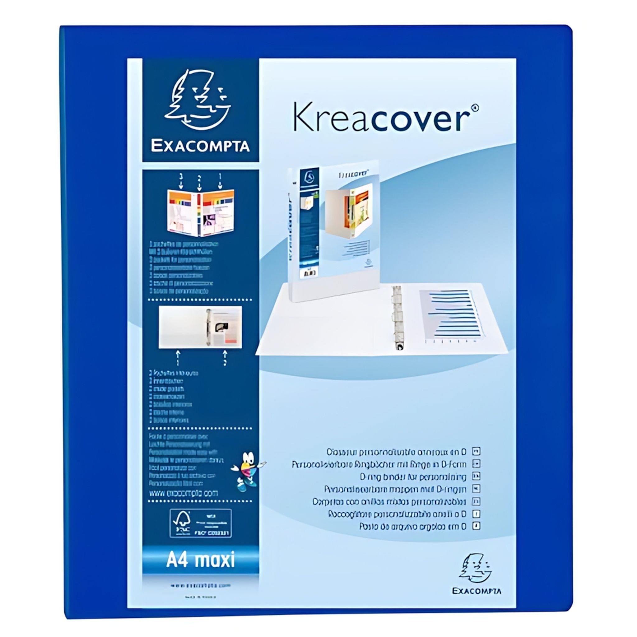 Ringbuchmappe Exacompta Ringbuch personal. 4D R. 25mm blau