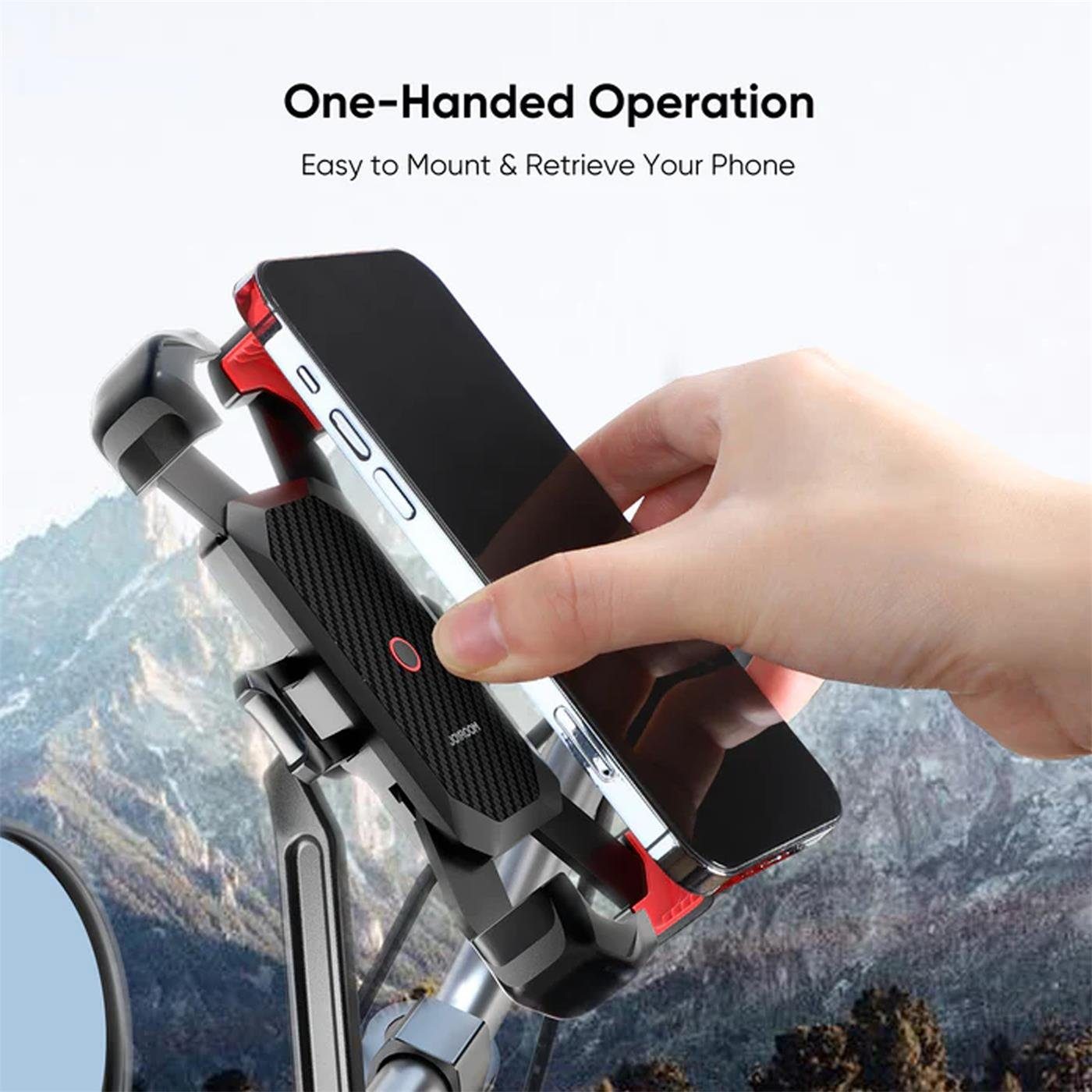 JOYROOM Handy-Halterung JR-ZS288-m Motorrad Spiegel, (bis 7 Zoll, Universal Smartphone Handy Halter für Motorrad Bike Roller Scooter) – Bild 4 von 5