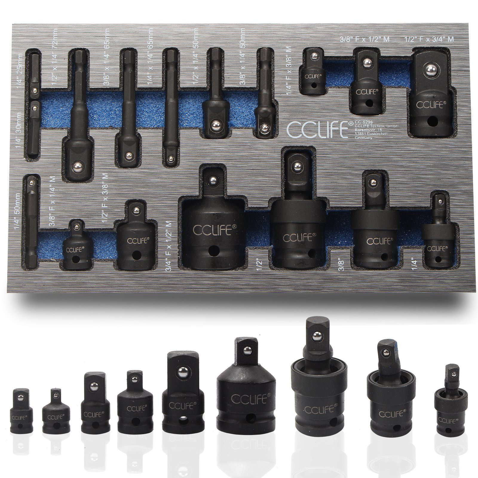 CCLIFE 17tlg, Cr-Mo Schlagschrauber Adapter Stecknuss günstig online kaufen