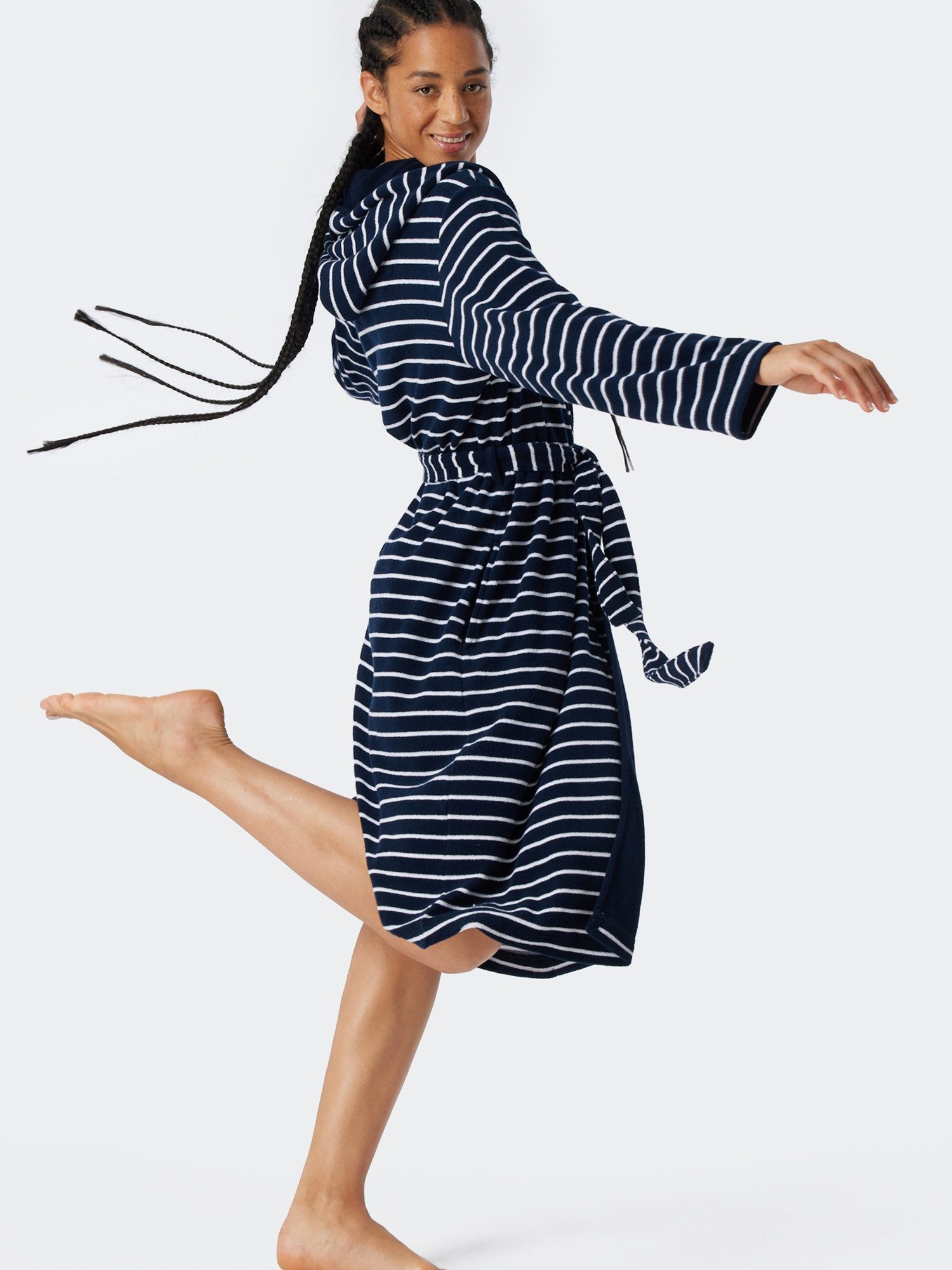 Schiesser Bademantel Feather Terry, Bade-mantel sauna Morgen-mantel günstig online kaufen