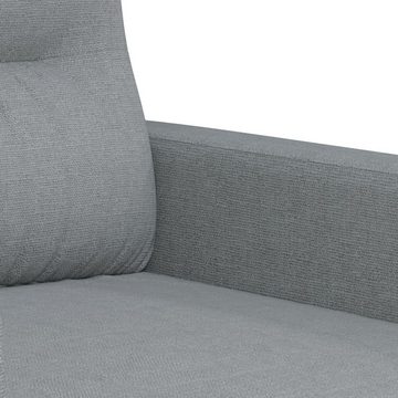 vidaXL Sofa 3-tlg. Sofagarnitur mit Kissen Hellgrau Stoff