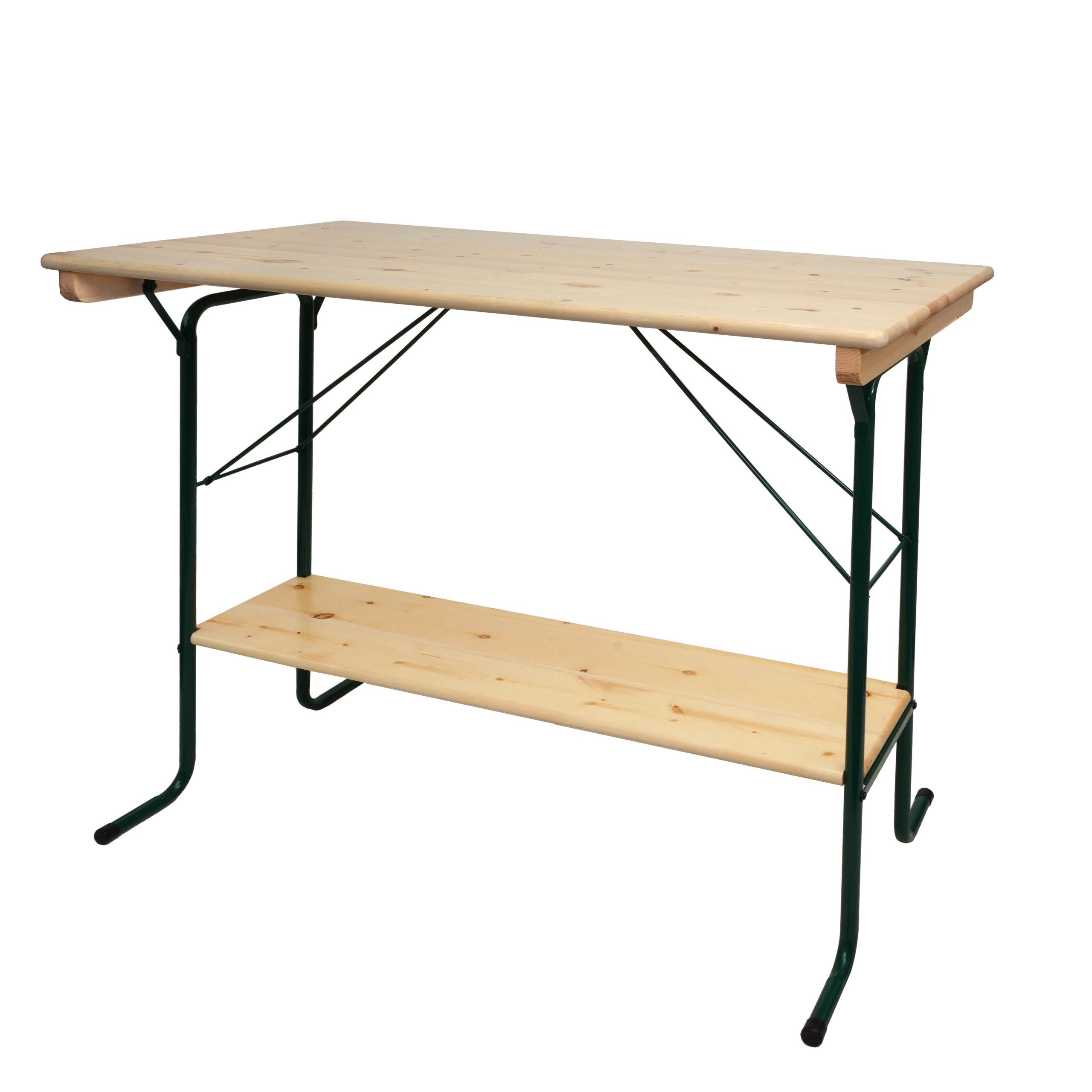 PROREGAL® Bierzeltgarnitur Bierzelttisch mit Ablage & klappbar, HxBxT 110-x125x70cm