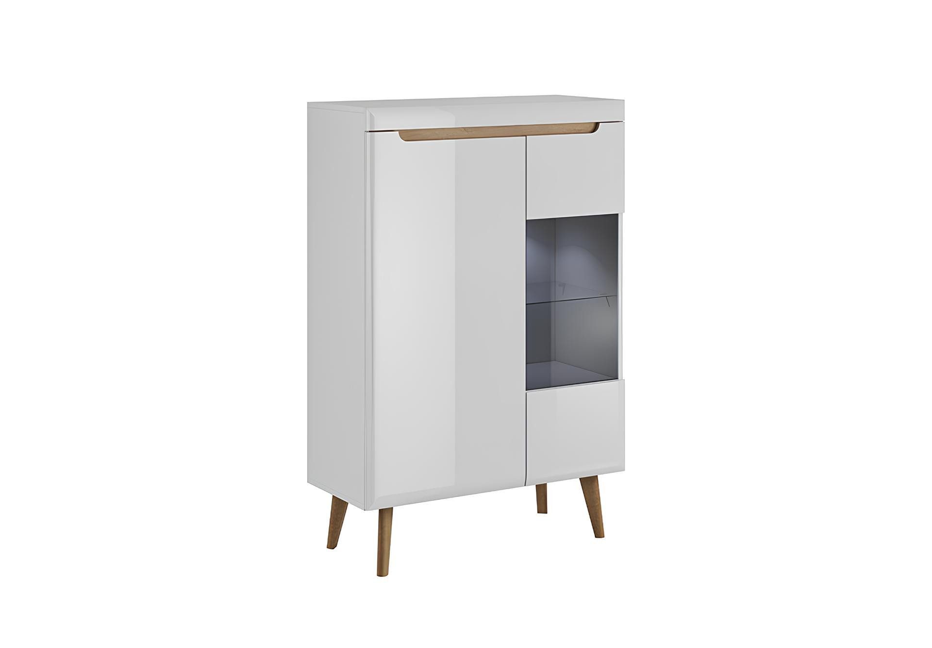 Xlmoebel Vitrine Moderne Holz Kommode mit Schubladen und Fächern in elegantem Design (1-St., Vitrine NORDI NWT90) Hergestellt in Europa