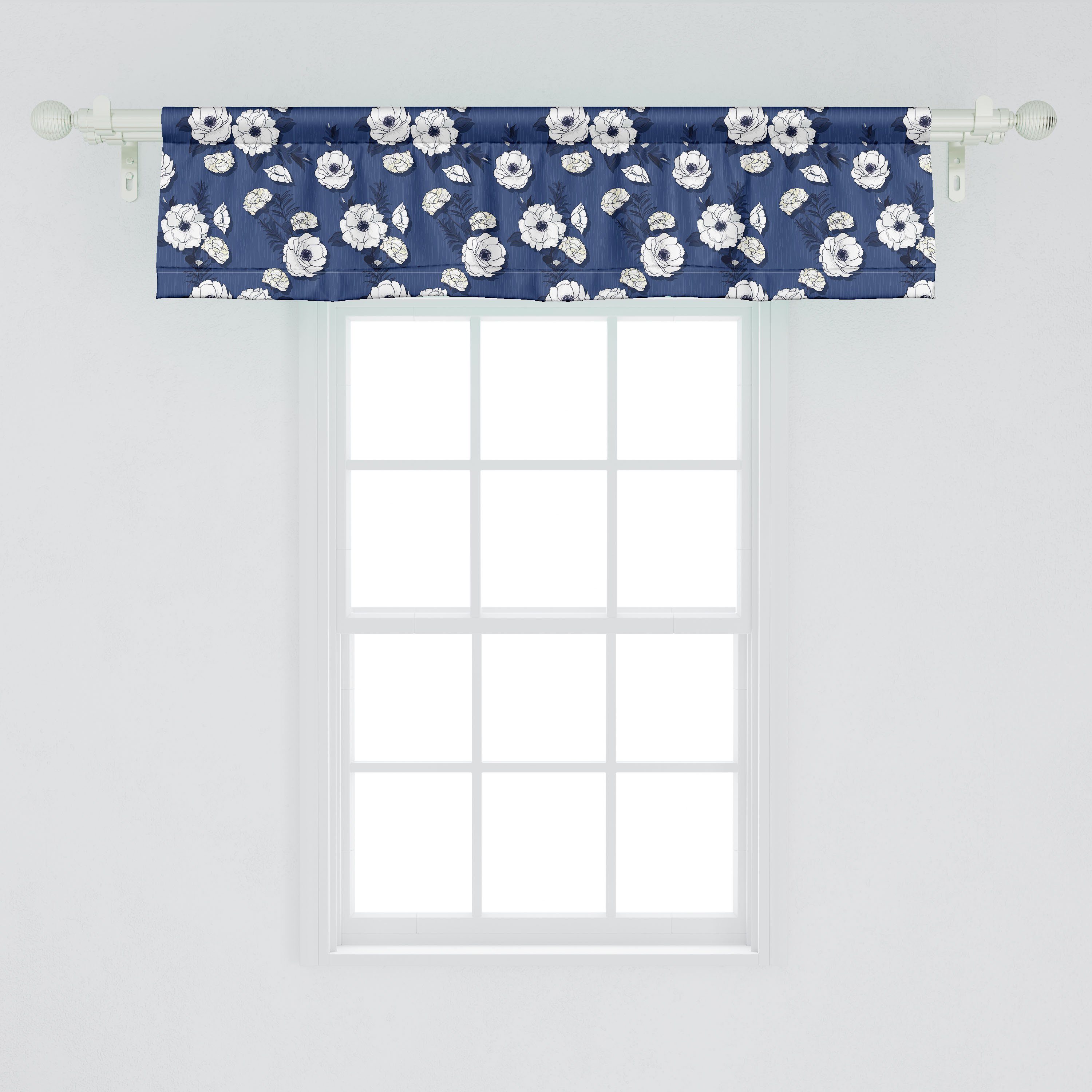 Scheibengardine Vorhang Volant für Küche mit Schlafzimmer Blooming Abakuhaus, Microfaser, Blumen-Kunst Dekor Blumen Nelke Stangentasche