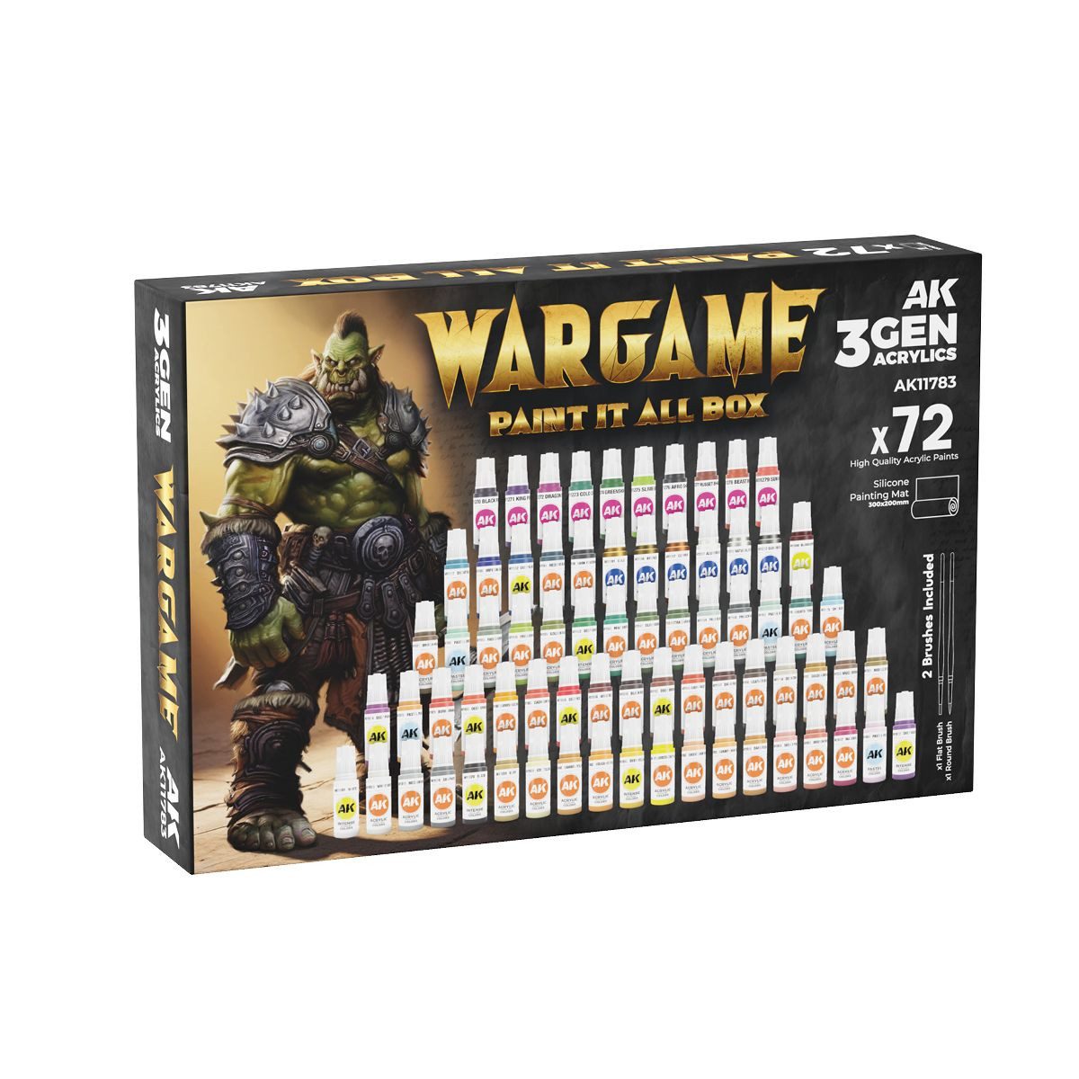 AK Interactive Modellbausatz AK Interactive Wargame Paint It All Box 72 Colors 3Gen