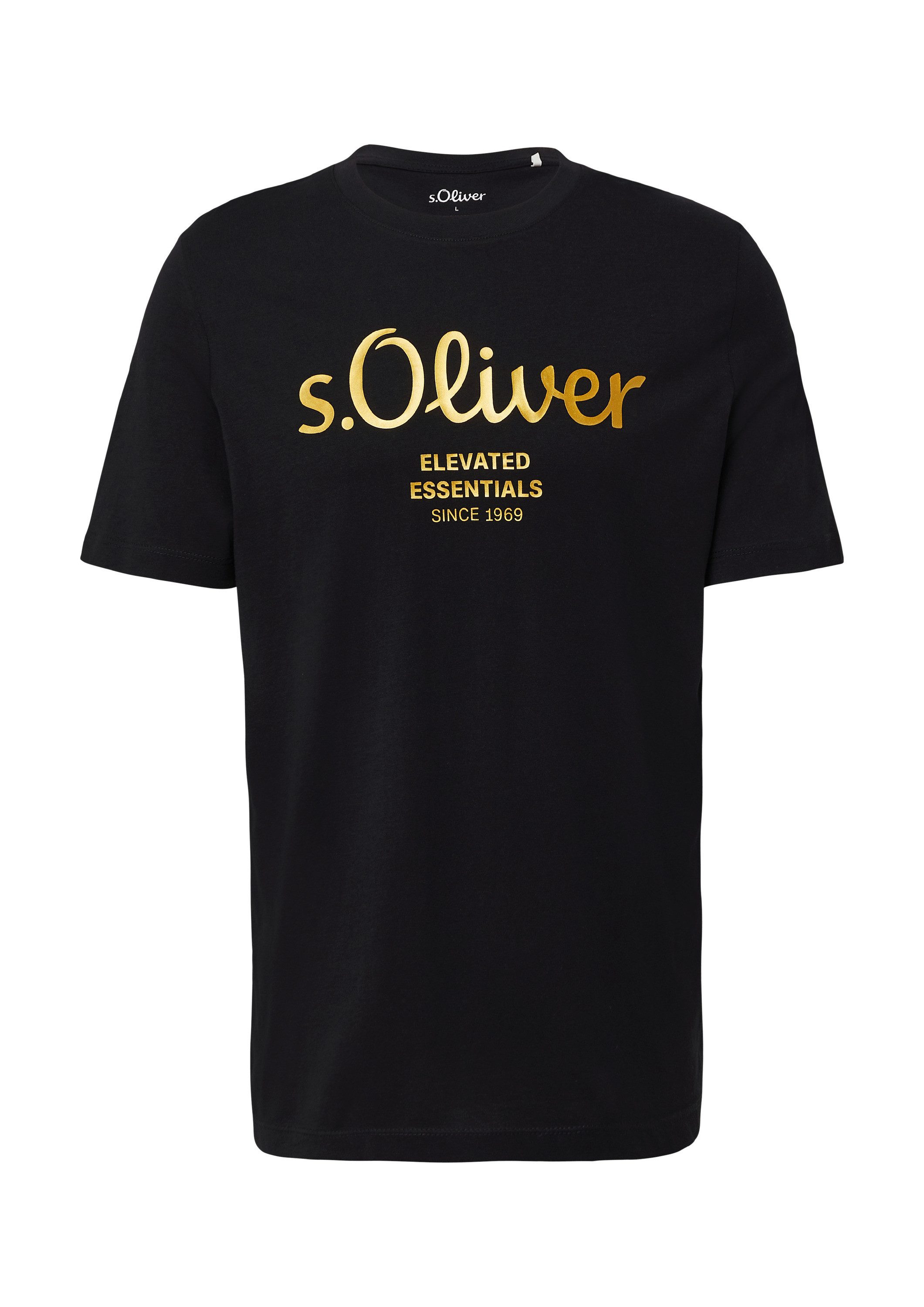 s.Oliver Kurzarmshirt T-Shirt Baumwoll-T-Shirt mit Logo-Print günstig online kaufen
