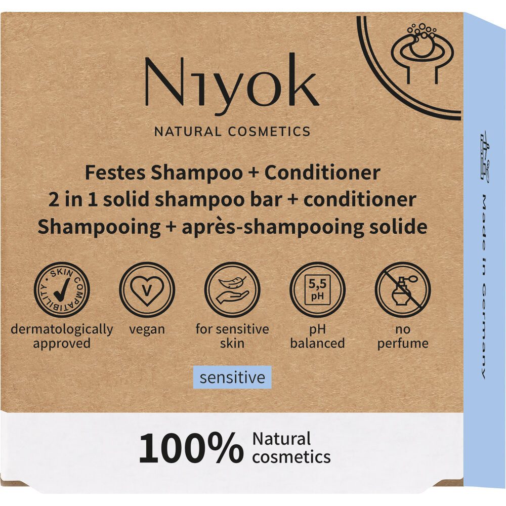 Niyok Festes Haarshampoo in Festes Shampoo sensiti, 80 g