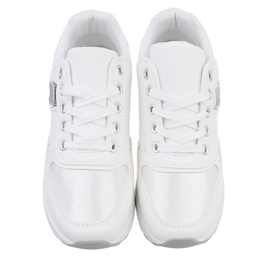 Ital-Design Damen Low-Top Freizeit Sneaker (88843626) Keilabsatz/Wedge Sneakers Low in Weiß – Bild 4 von 5