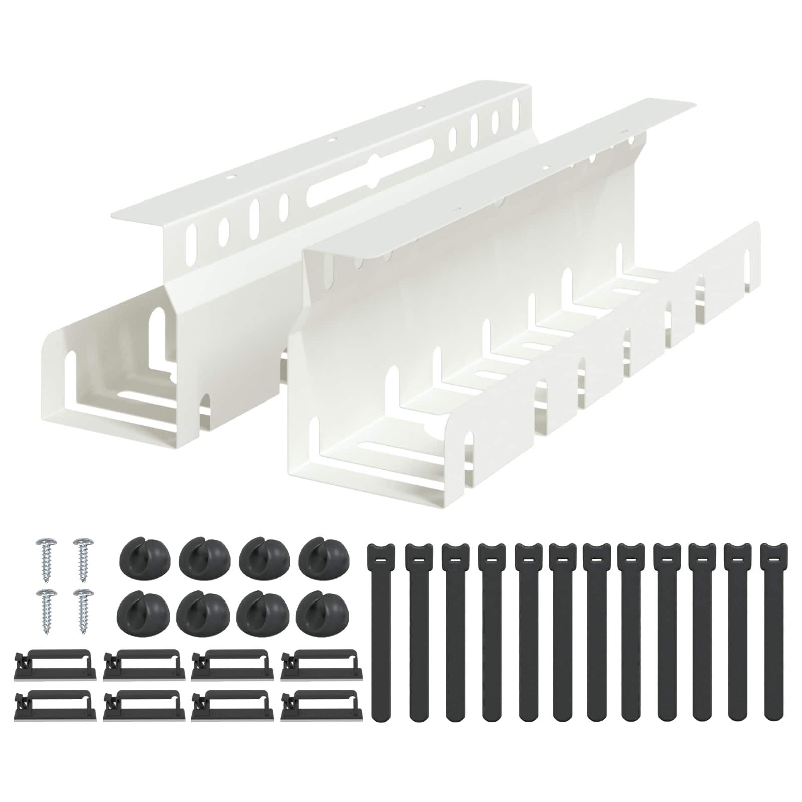 vidaXL Kabelzubehör Unter dem Schreibtisch Kabelmanagement Tray 2 Stk. Weiß, (2-tlg)