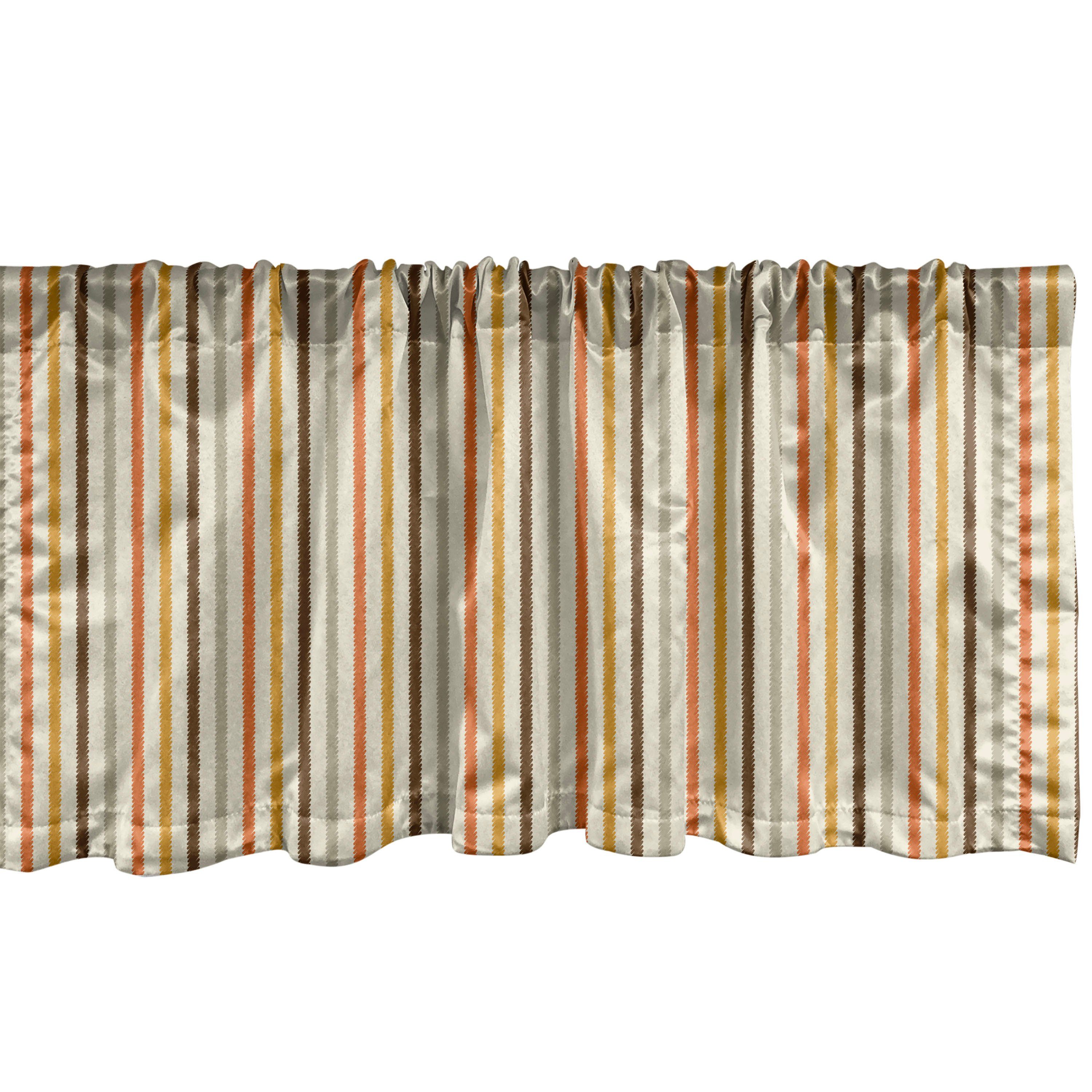 Scheibengardine Vorhang Volant für Küche Schlafzimmer Dekor mit Stangentasche, Abakuhaus, Microfaser, Retro Bunte Fashion Stripes