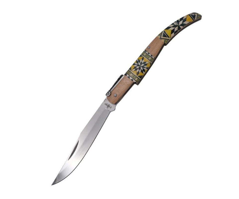 Third Taschenmesser Third Taschenmesser Ratschenmesser mit Mosaik, Ahornholz,440er Stahl, (1 St), Ratschenmesser lassen die Klinge in verschiedenen Positionen einrasten