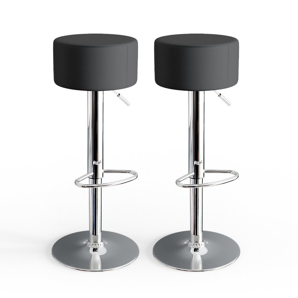 Vicco Barhocker, Schwarz, 38.5 x 92 cm 2 Teilig (2-er Set), mit Fussstütze günstig online kaufen