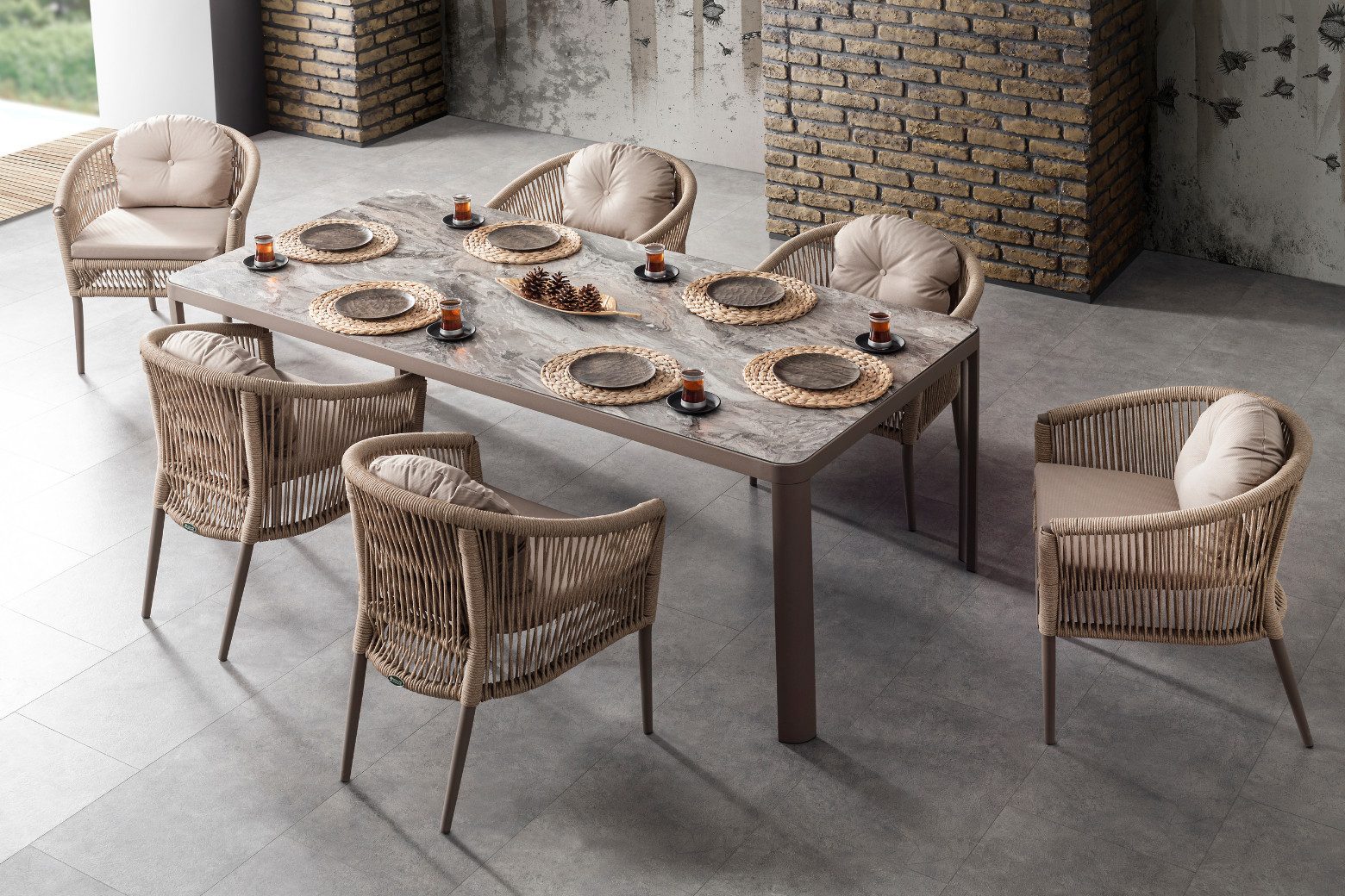 gowoll Gartenlounge-Set Wetterfeste Gartenmöbel Set 6 Personen für Outdoor Terassenmöbel