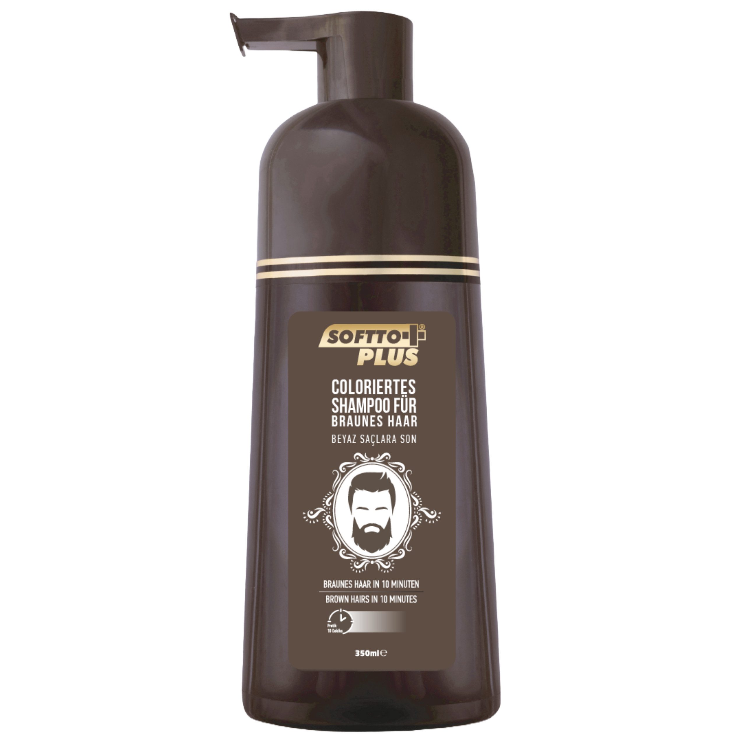 Haarshampoo Softto+Plus Brown Hair Shampoo, Abdeckung weißer&grauer Haare
