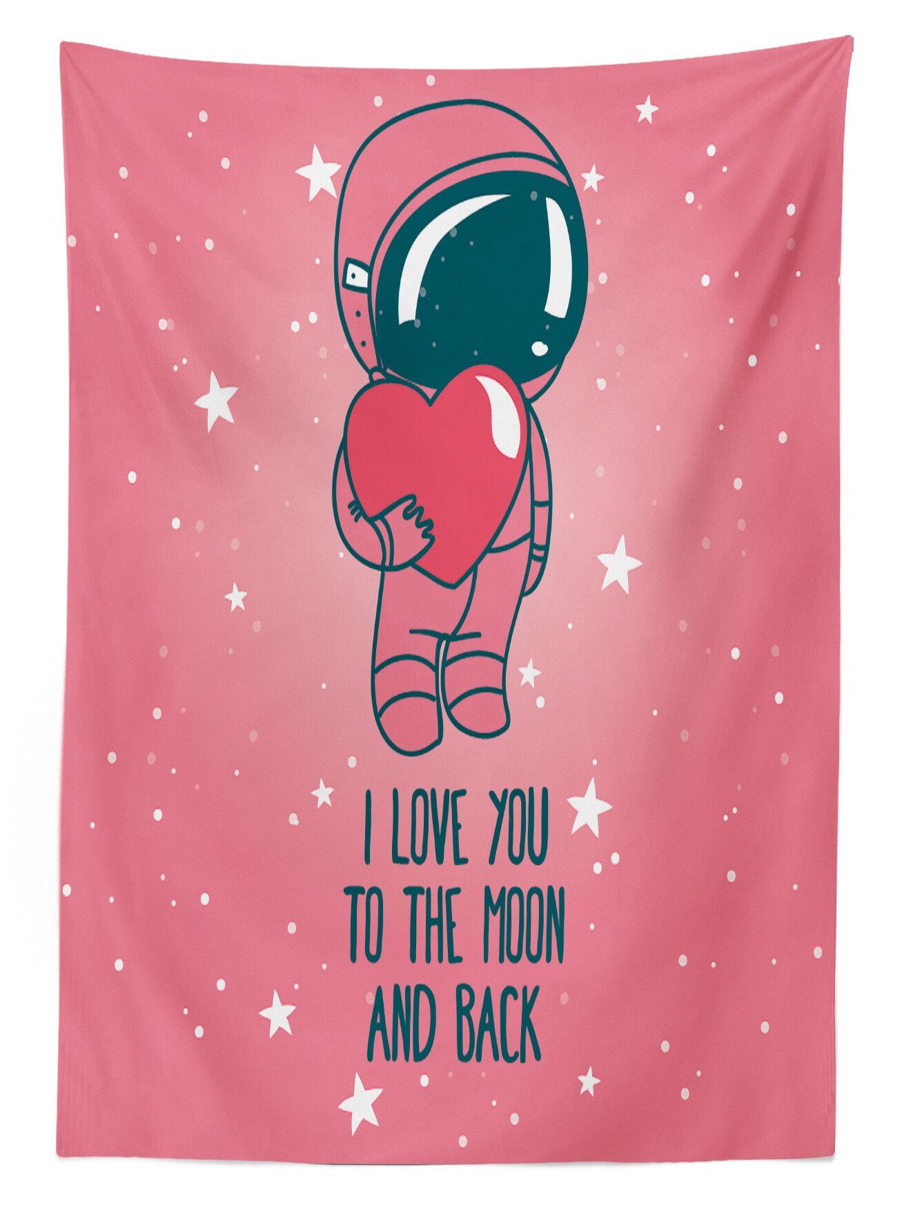 Abakuhaus Tischdecke Farbfest Astronaut Klare Valentines Kunst den Außen Farben, Bereich Für Romantik Waschbar geeignet