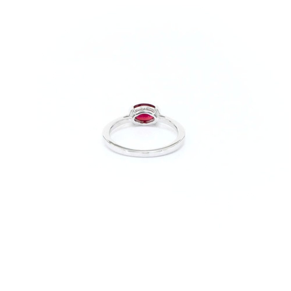 Cavill Solitärring Rubinring 0,99 ct oval aus 925 Sterling Silber platinbeschichtet (1-tlg)