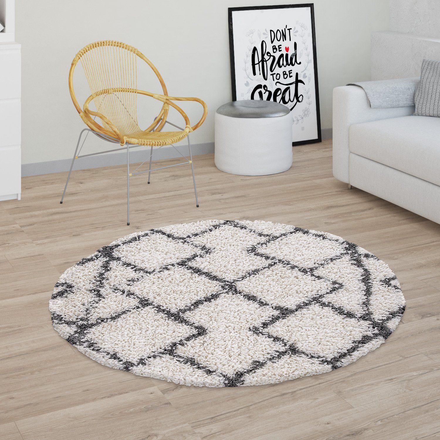 Paco Home Hochflor-Teppich Kalmar 450, rund, günstig online kaufen