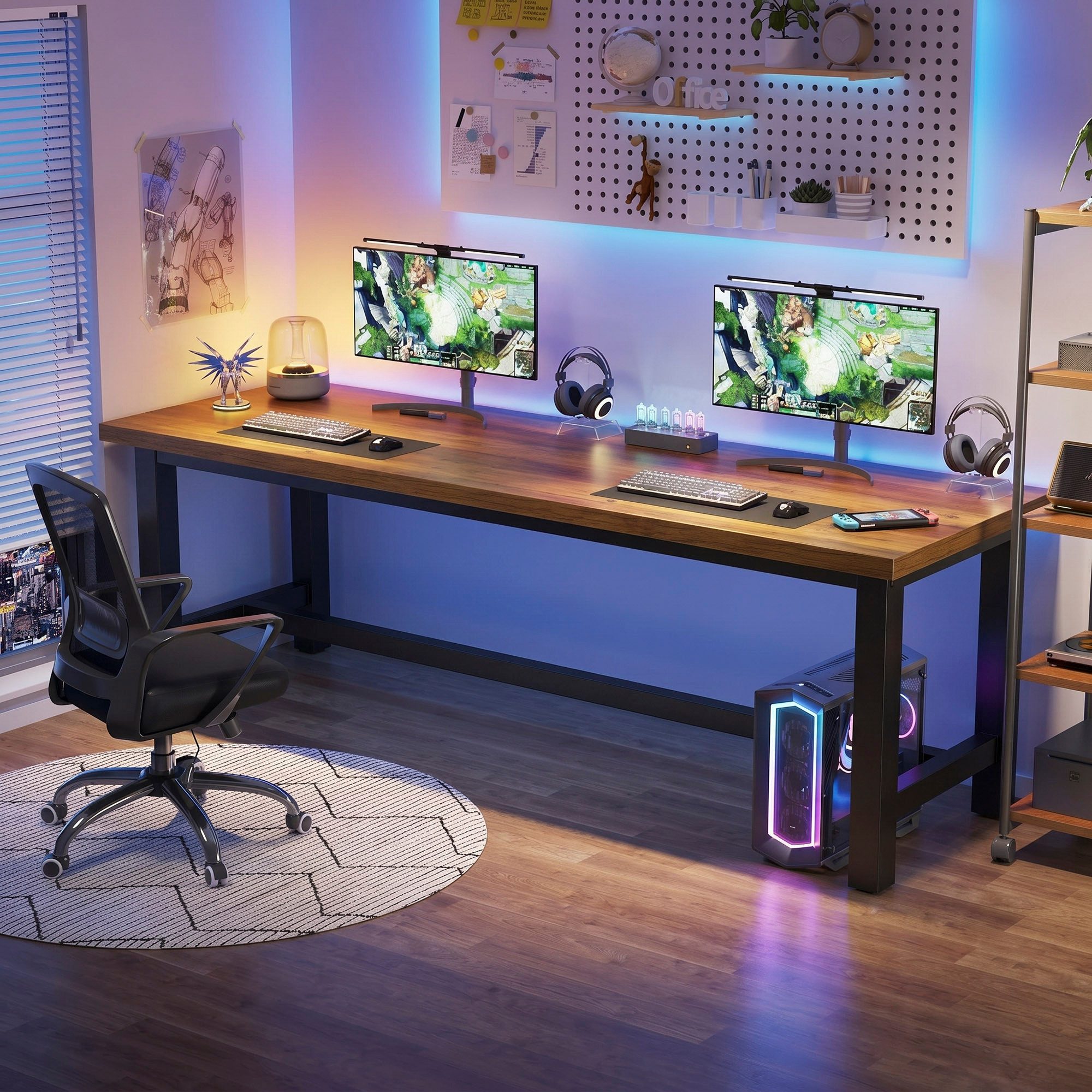 DUBI Möbel Schreibtisch THOR, Stabiler Schreibtisch für Home Office & Gaming - Industrial, 120/160cm