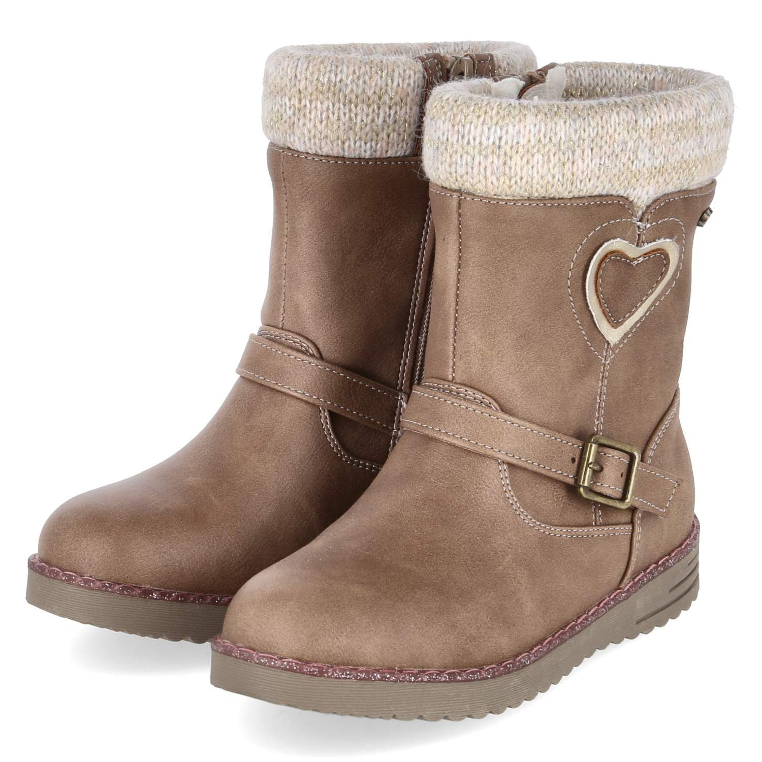 Indigo Indigo Winterstiefel 454195430 Taupe Unisex Textil & Synthetik beige Schlupfstiefel