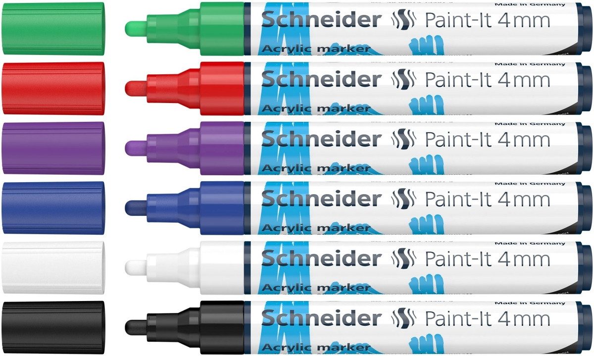 SCHNEIDER Permanentmarker Acrylmarker Paint-It 320 4mm VE=6 Farben