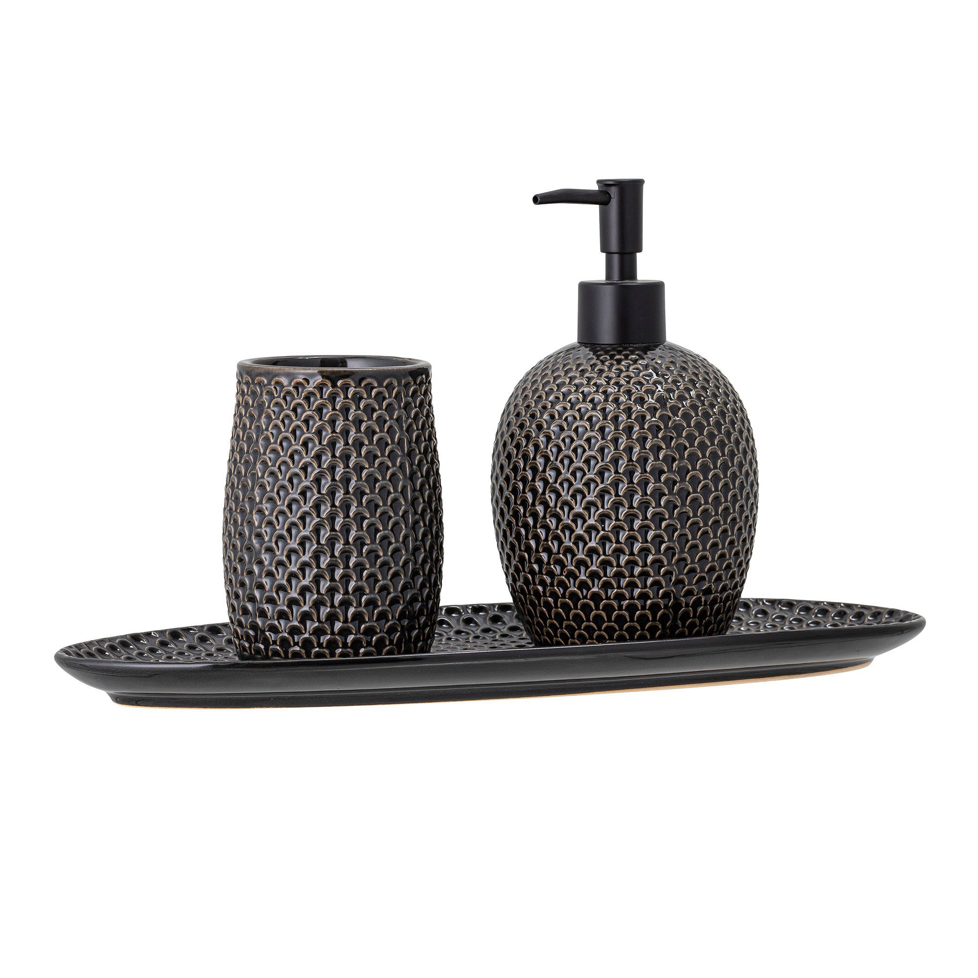 Seifenspender BLOOMINGVILLE Hrin Soap Dispenser Set grau