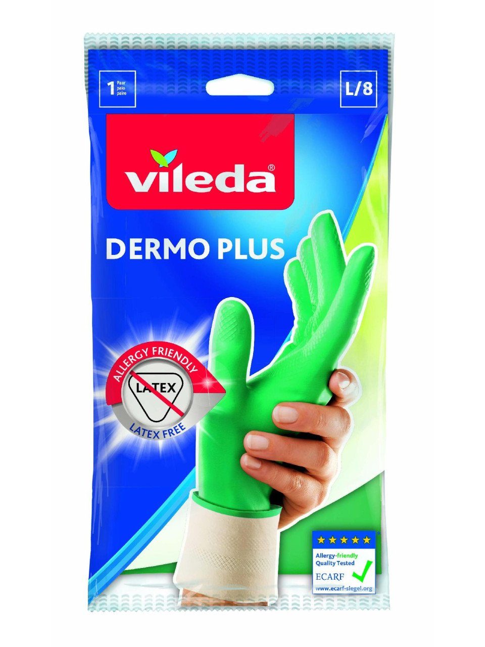 Vileda Latexhandschuhe Vileda Haushaltshandschuhe Dermo Plus Размер L