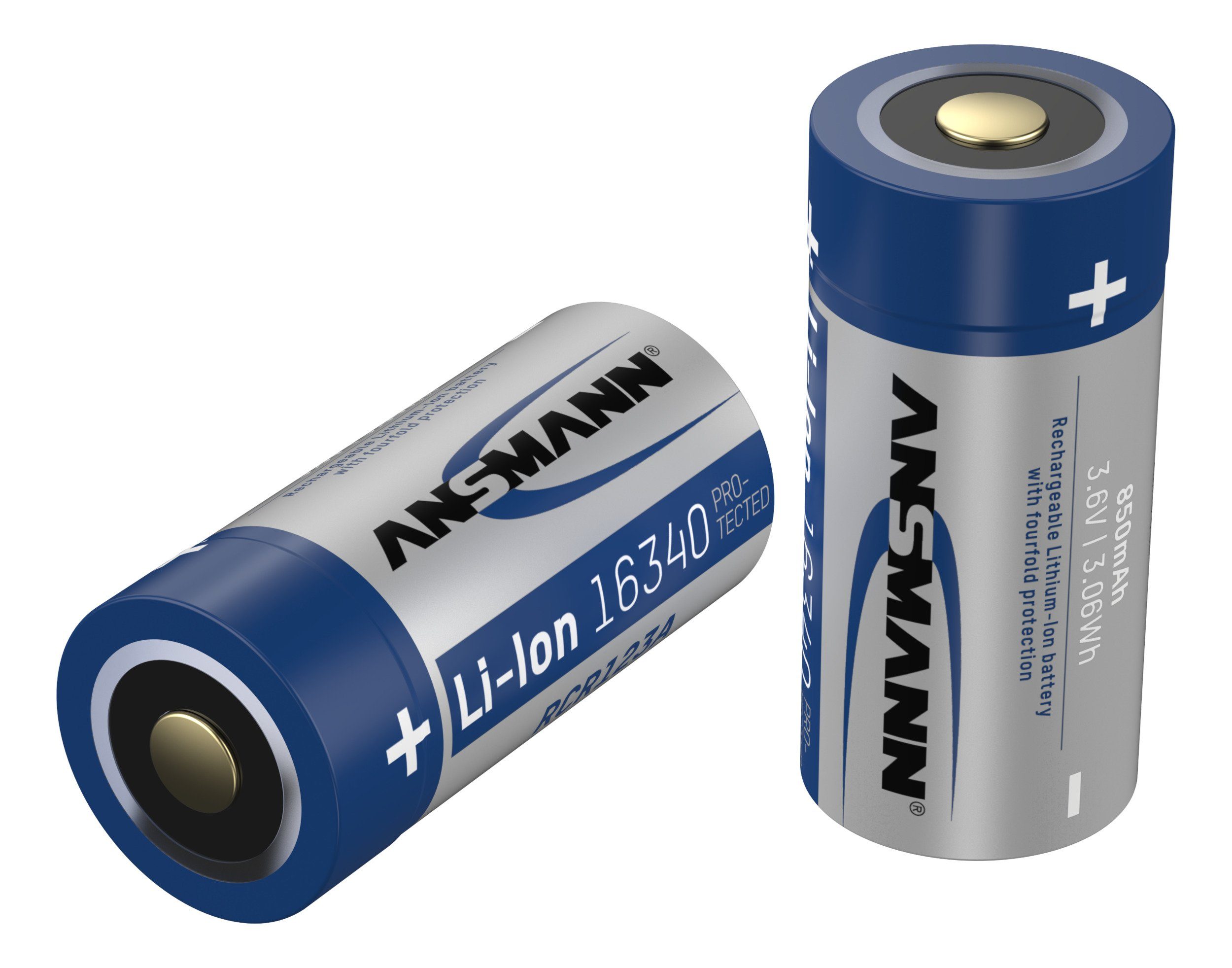 ANSMANN AG Li-Ion Akku 16340 3,6V, 1 Stück, RCR123 Akku 850 mAh (3.6 V)