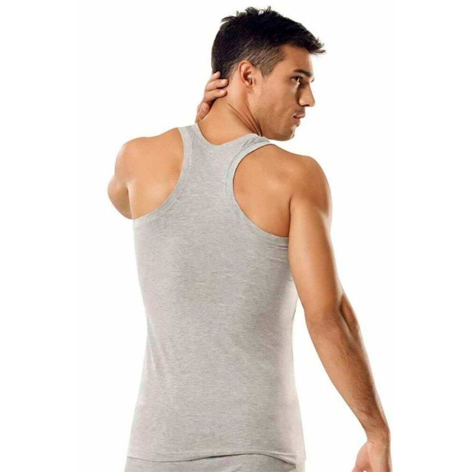 Unterhemd Pack schnelltrocknendes, Grau 100% Baumwolle Herren Rambo Creation Unterhemd 4er Selef geruchshemmende Feinripp Tank-Top Eigenschaften