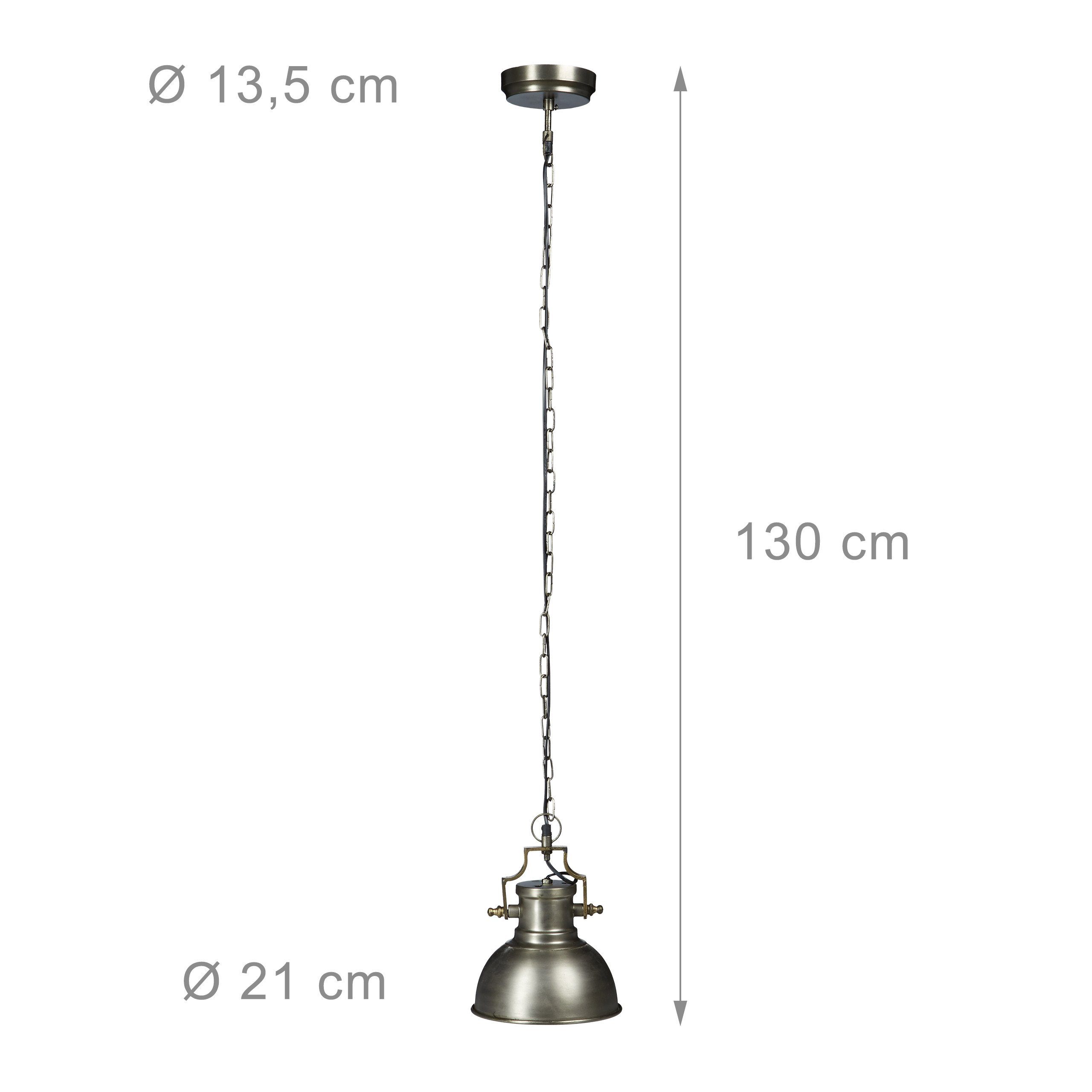 relaxdays Hängeleuchte Industrie matt klei