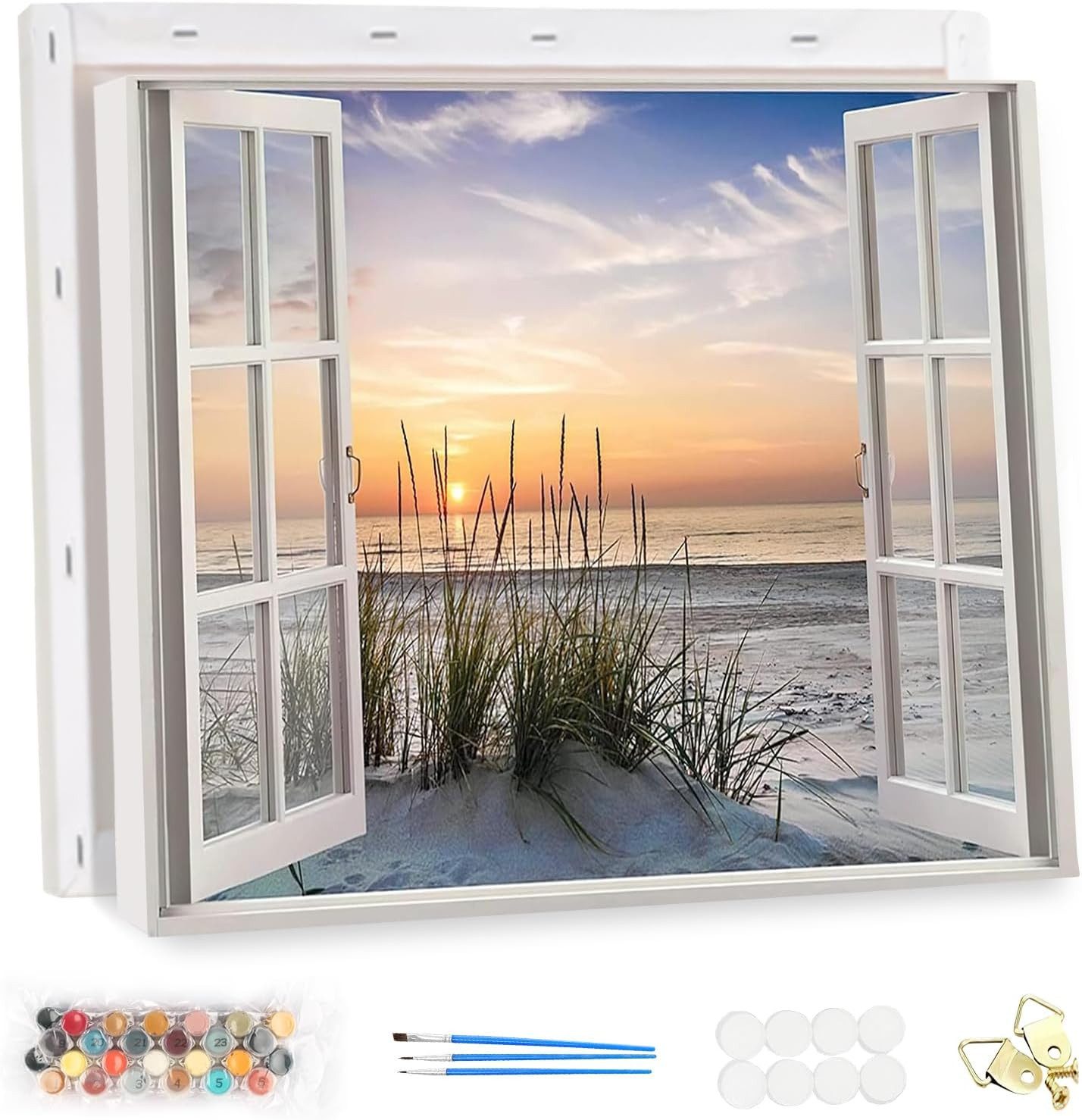 GD IMPORT Malen nach Zahlen Meiyuda - Landschafts Sonnenaufgang - mit Rahmen 30x40