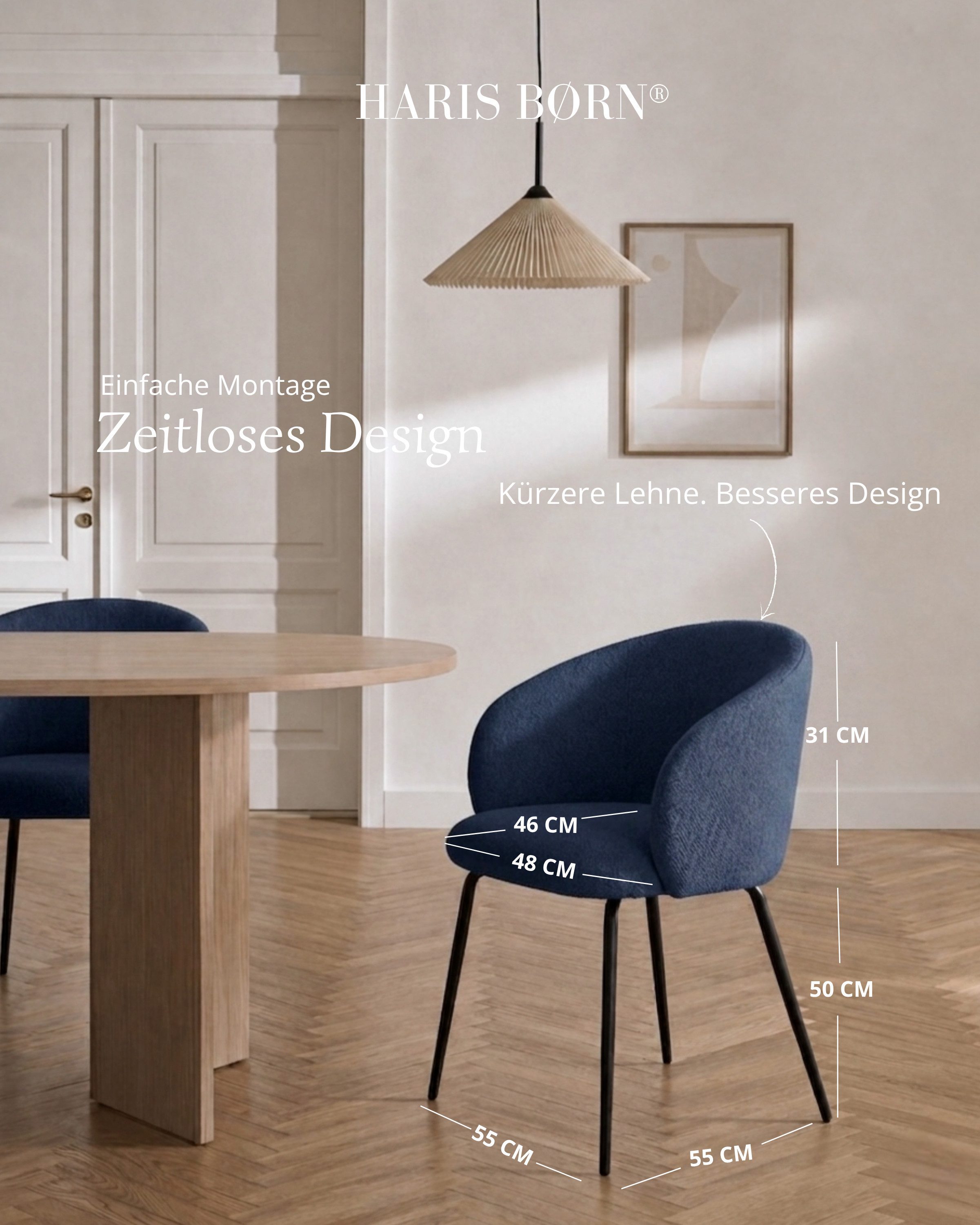Haris Børn Esszimmerstuhl mit Armlehnen - Hochwertige Polsterstühle für Esszimmer (Set, 2 St), Premium Esszimmer Stühle & Wohnzimmer Stühle