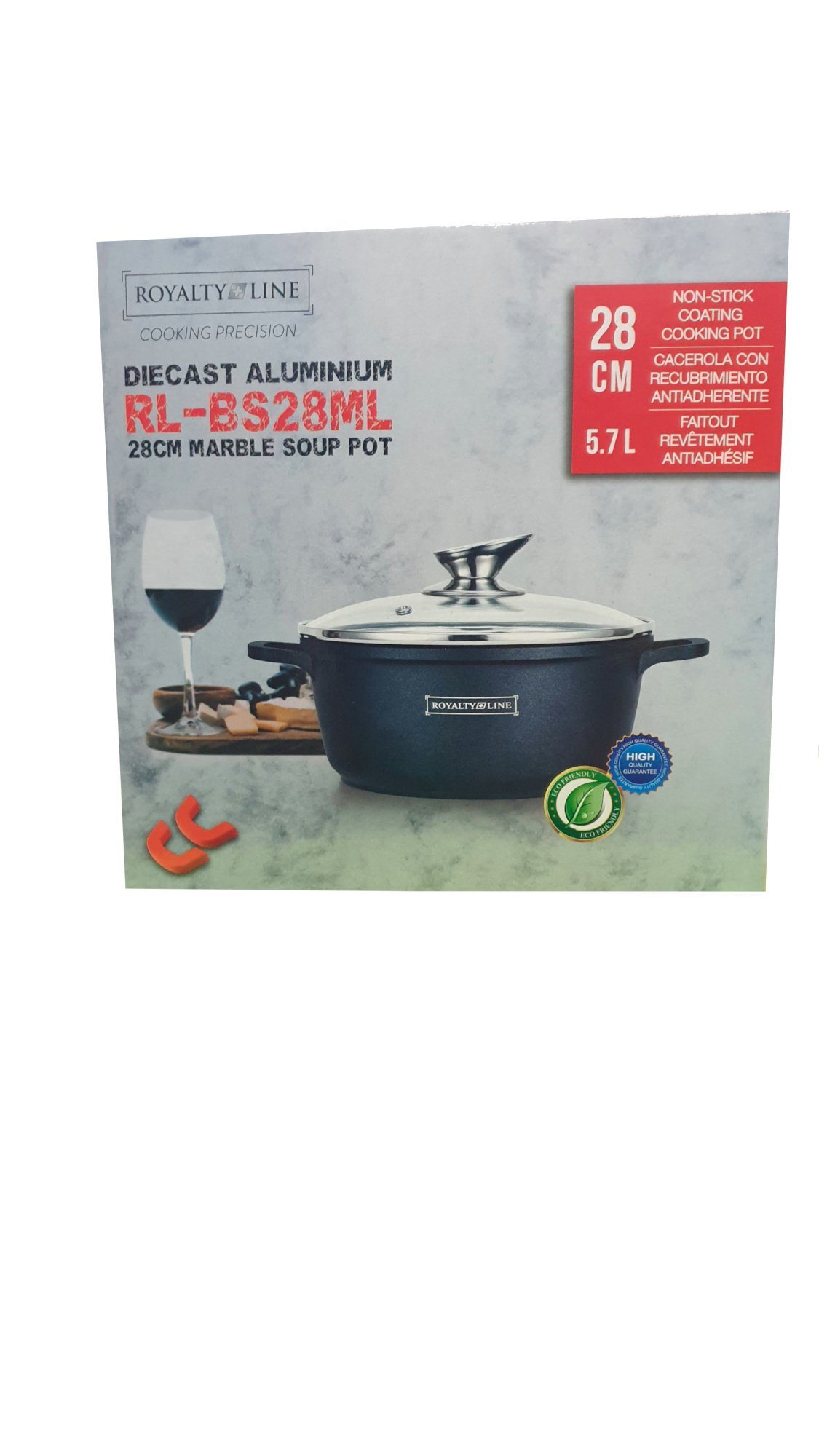 Ø28cm Kochtopf Induktion Deckel Suppentopf Kofferset Casserole Royalty Topf Line Aluguss