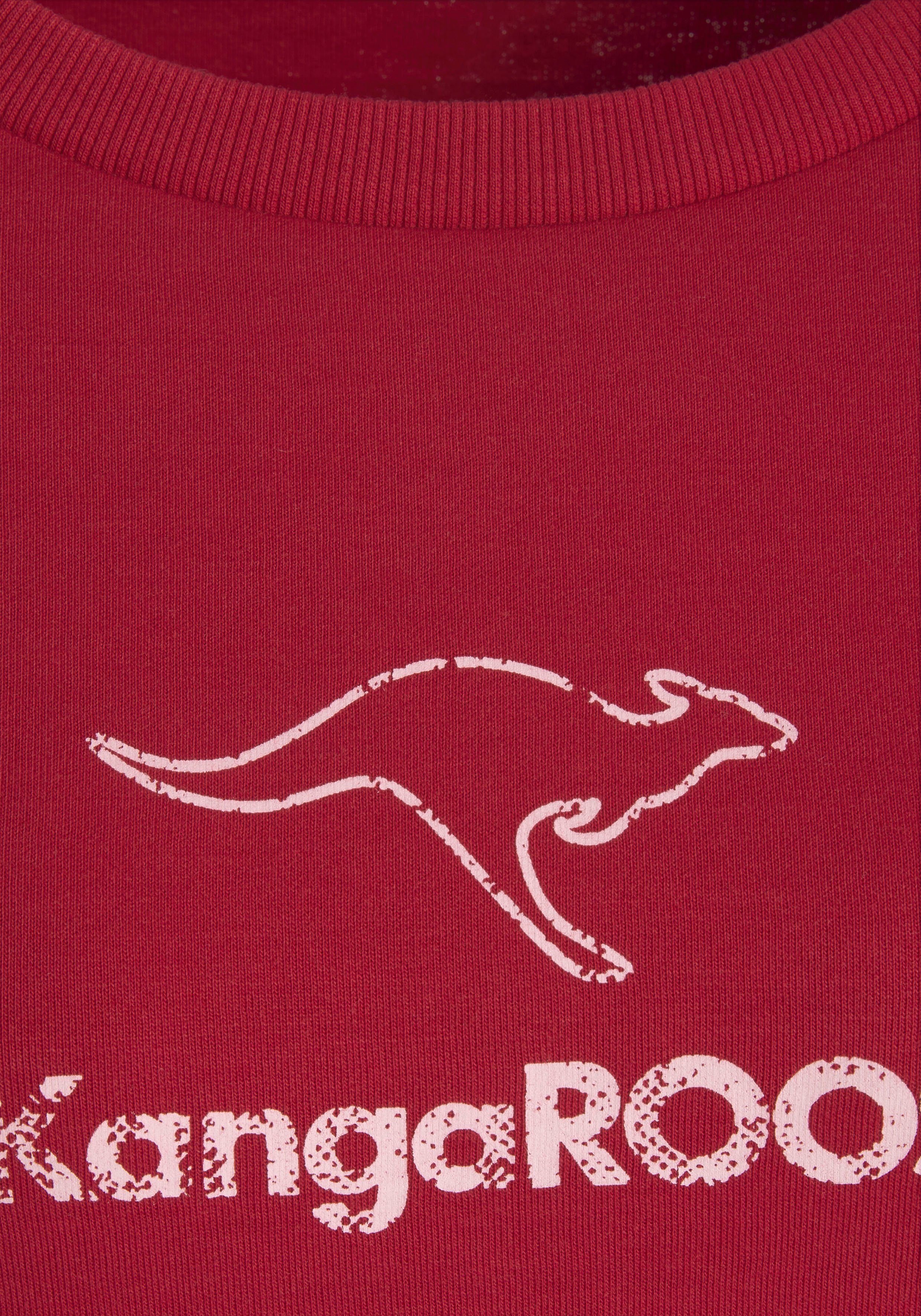 KangaROOS Sweatshirt mit Kontrastfarbenem Logodruck, rot Loungeanzug