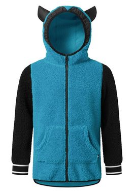 WeeDo Fleecejacke Monster Weicher Teddyfleece, lange Bündchen, Kapuze mit Hörner