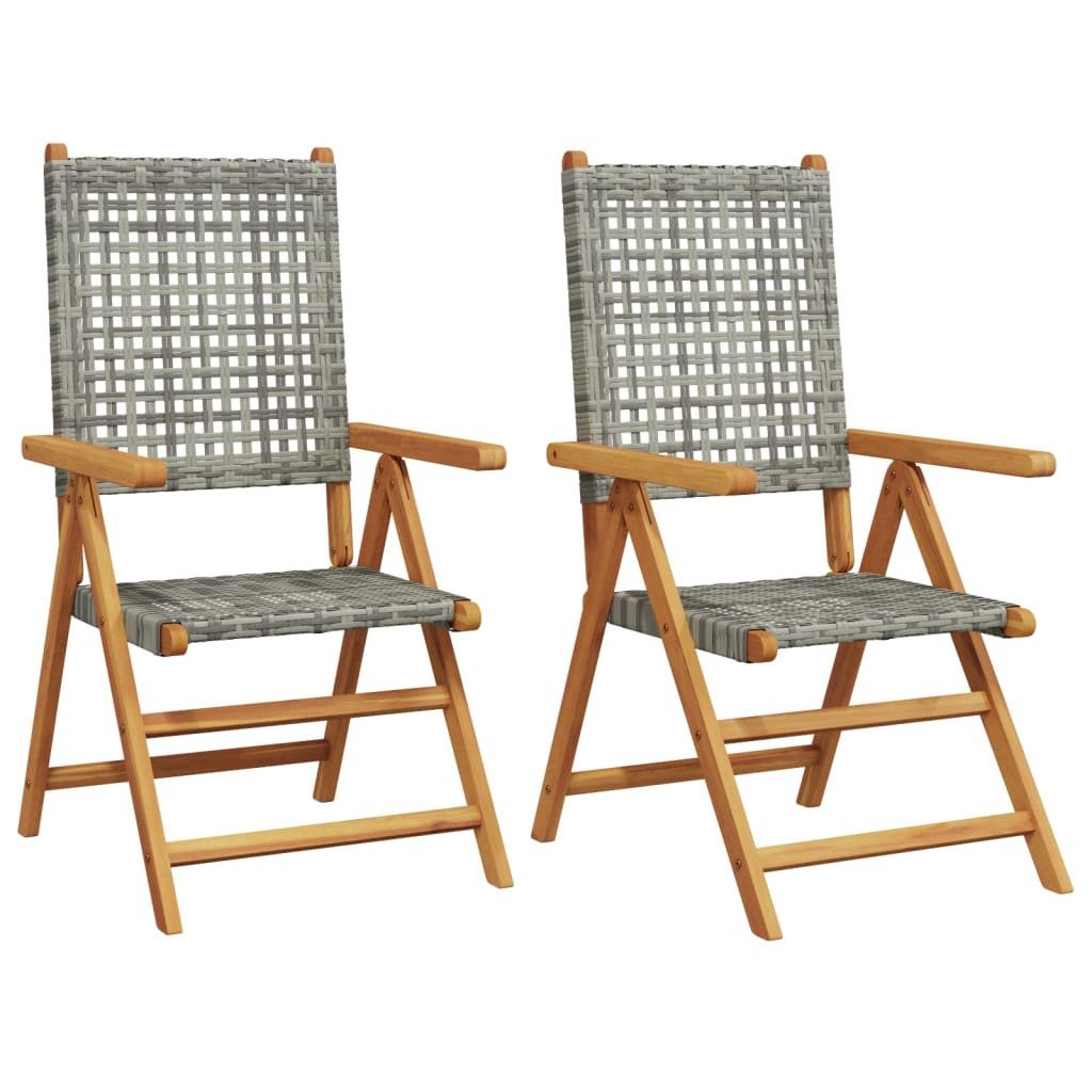 vidaXL Gartenstuhl Gartenstühle 2 Stk. Grau günstig online kaufen