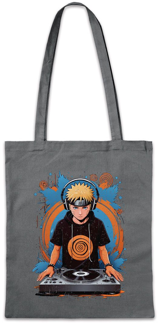 Beuteltasche Ninja DJ Stofftasche Shinobi System Anime Naruto Music Musik Dattebayo