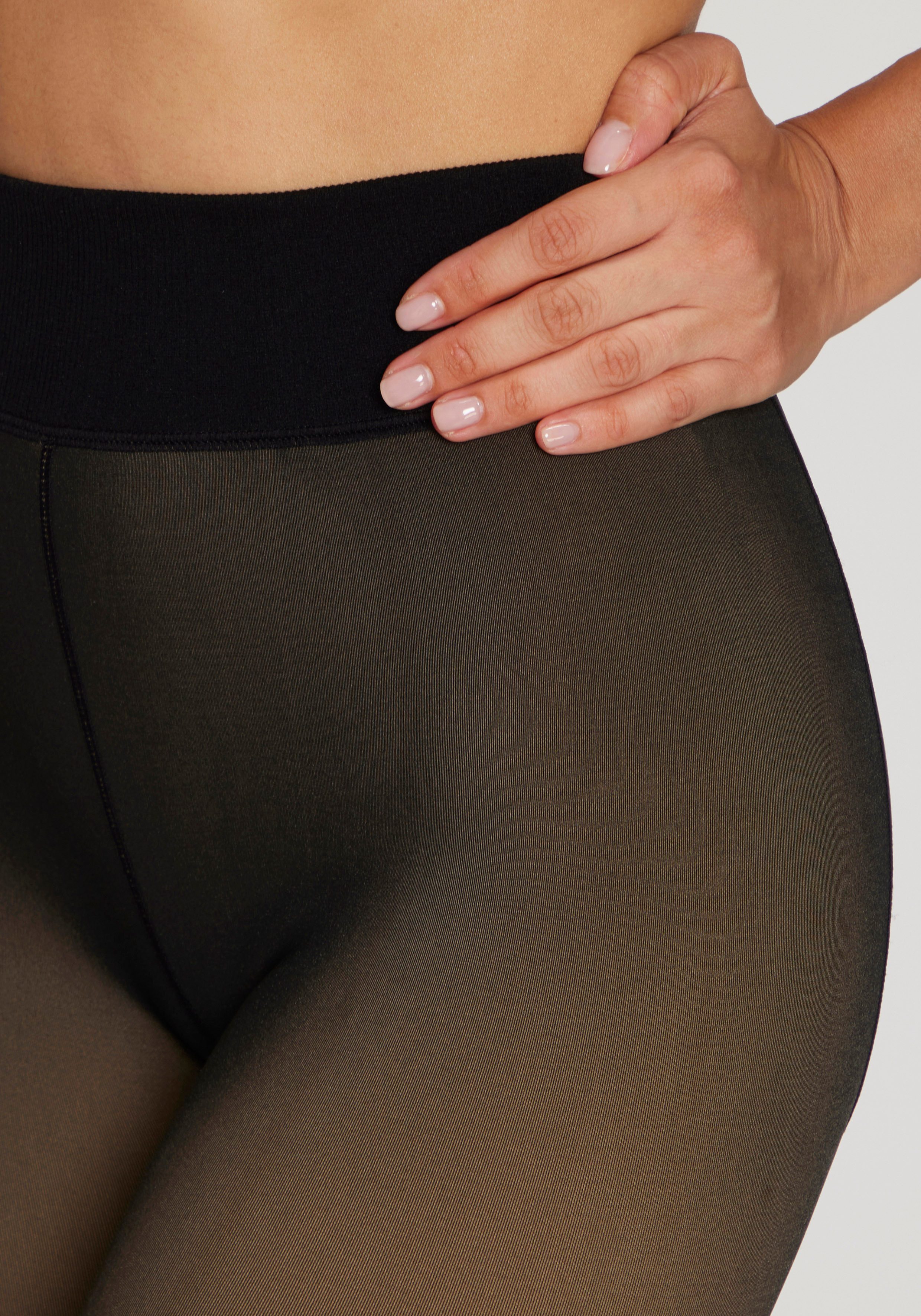 Lavana Thermostrumpfhose Warm & Transparent mit Innenfleece gefütterte Fein-Strumpfhose, (Packung 1 St) ohne Fuß durchscheinend mit Komfortbund