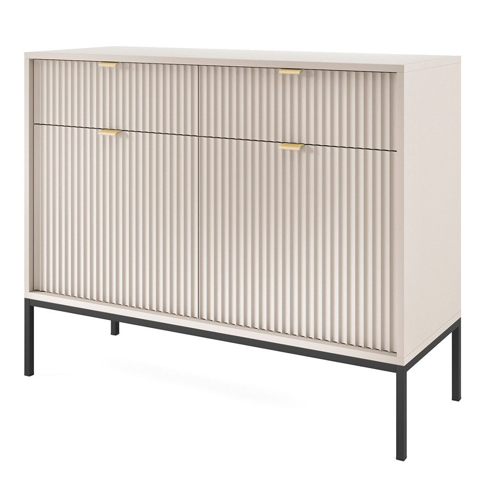 Lomadox Sideboard NEWCASTLE-160, 104 cm breit, in kaschmir, schwarzes Fußgestell