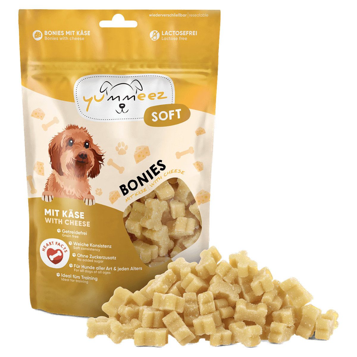 Yummeez SOFT BONIES mit Käse 165 g, Snack für: Hund