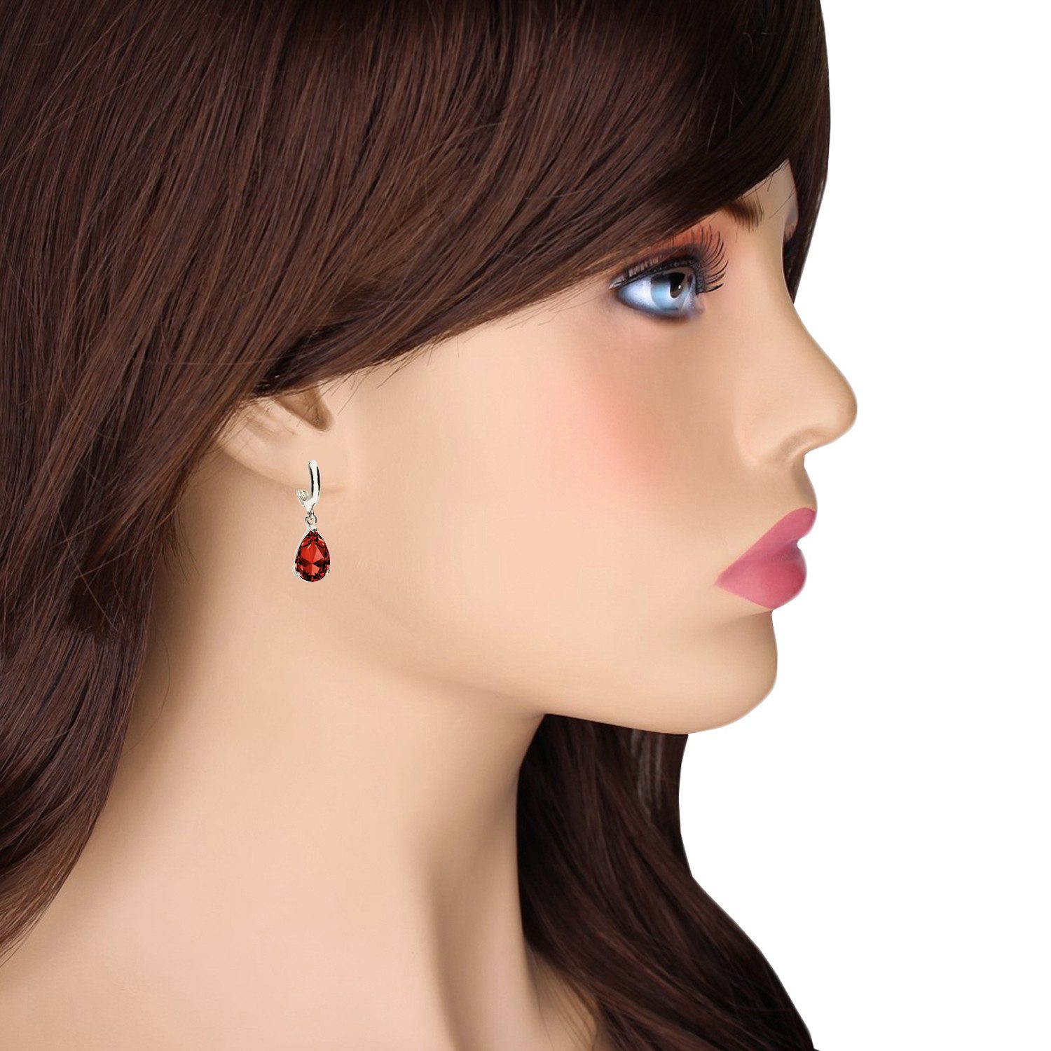 LÖB Paar Creolen Ohrringe 750er Weißgold vergoldet Zirkonia Tropfen Anhänge günstig online kaufen