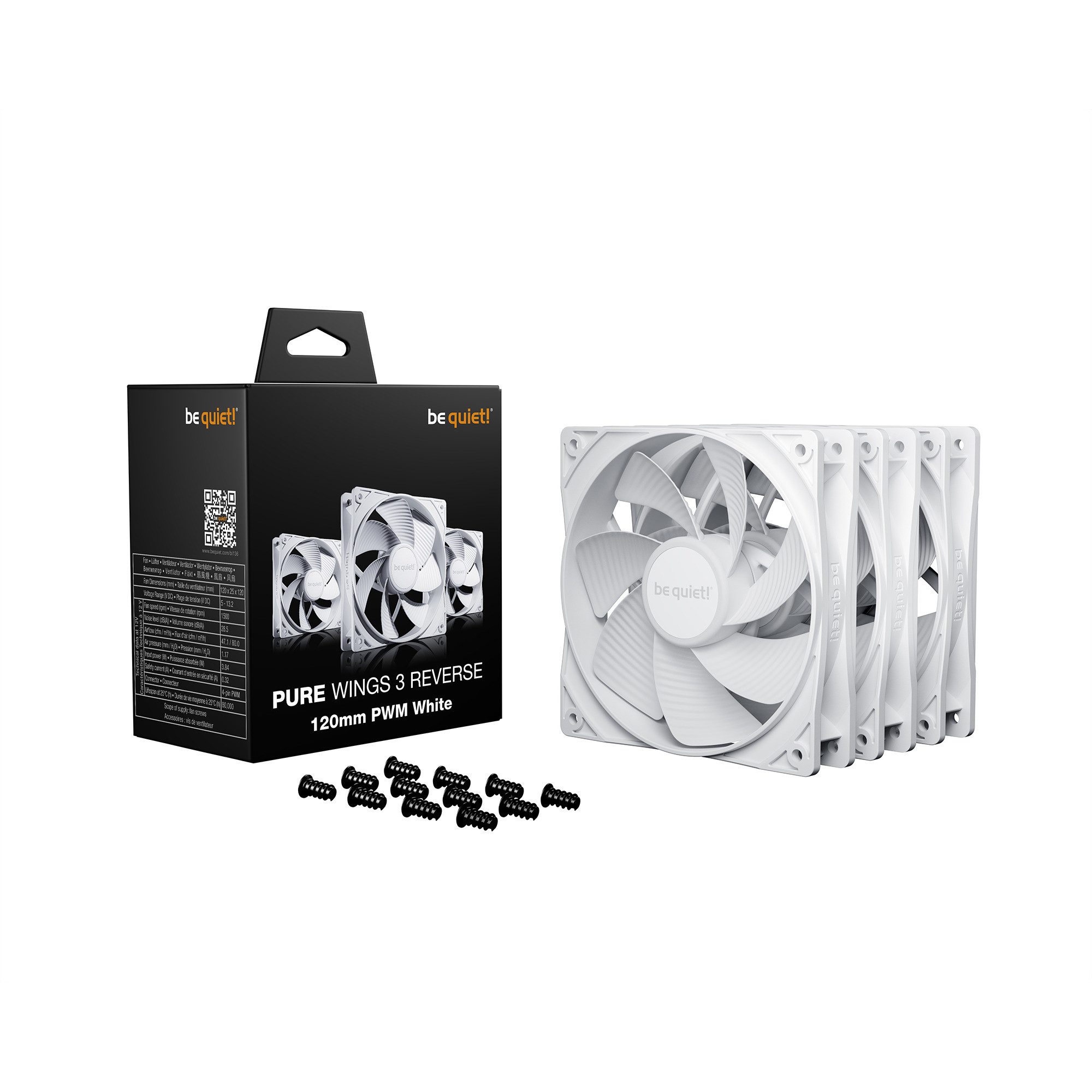 be quiet! Gehäuselüfter be quiet! Pure Wings 3 120mm PWM Reverse White