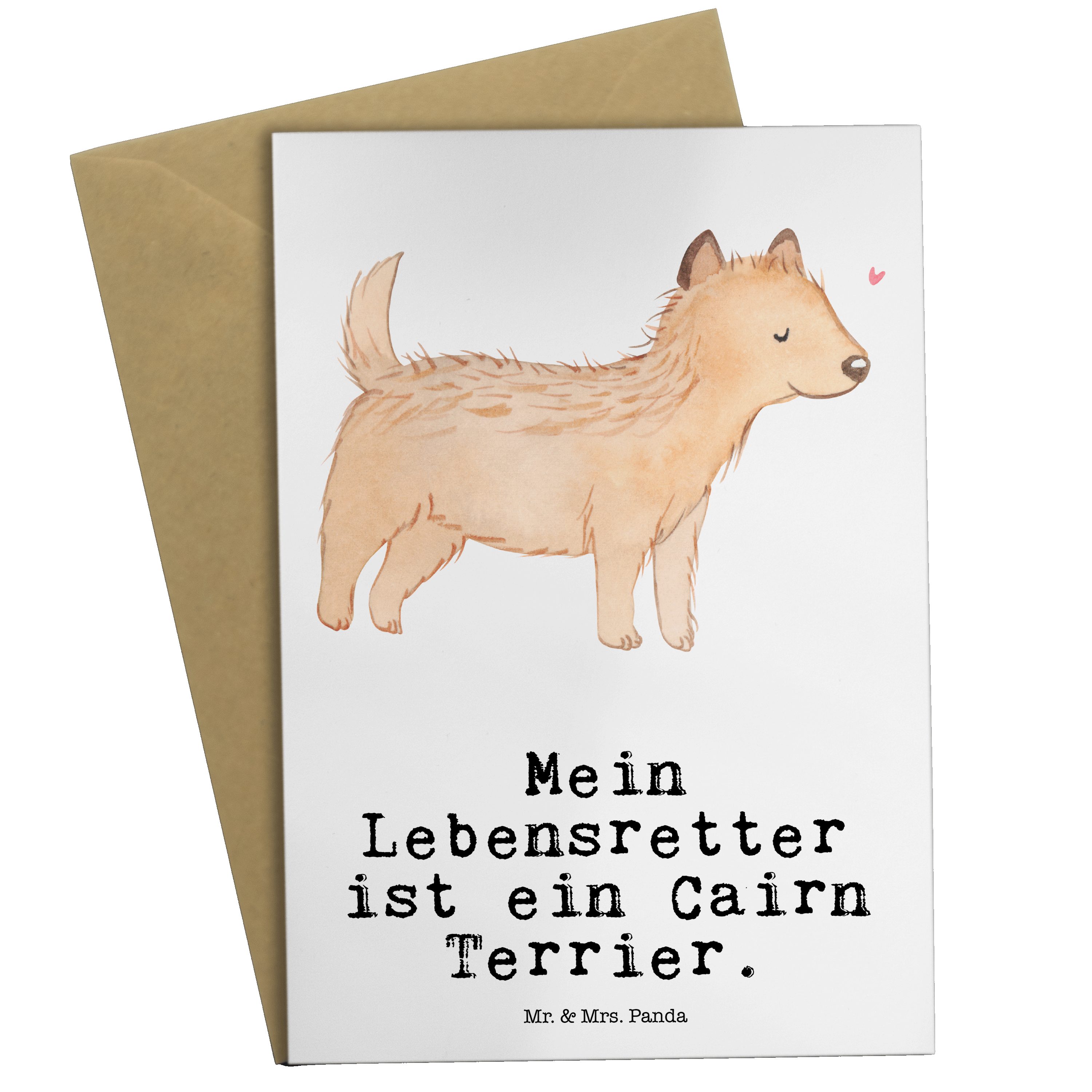 Geschenk, Mr. Terrier Weiß - Mrs. G Hundebesitzer, & Panda - Karte, Grußkarte Lebensretter Cairn