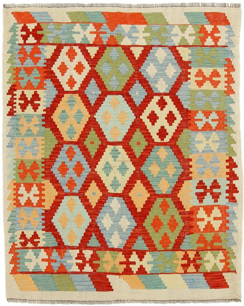 Orientteppich Kelim Afghan 134x165 Handgewebter Orientteppich, Nain Trading, rechteckig, Höhe: 3 mm