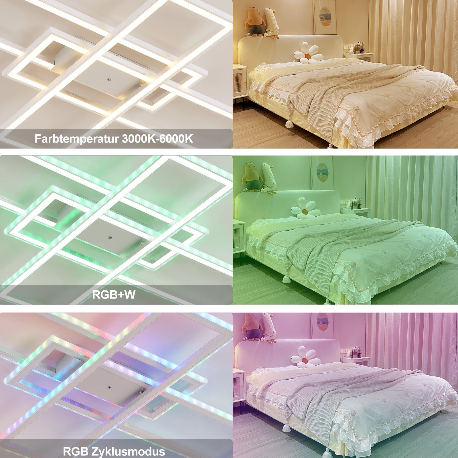ZMH LED Deckenleuchte Whonzimmer RGB Deckenlampe günstig online kaufen