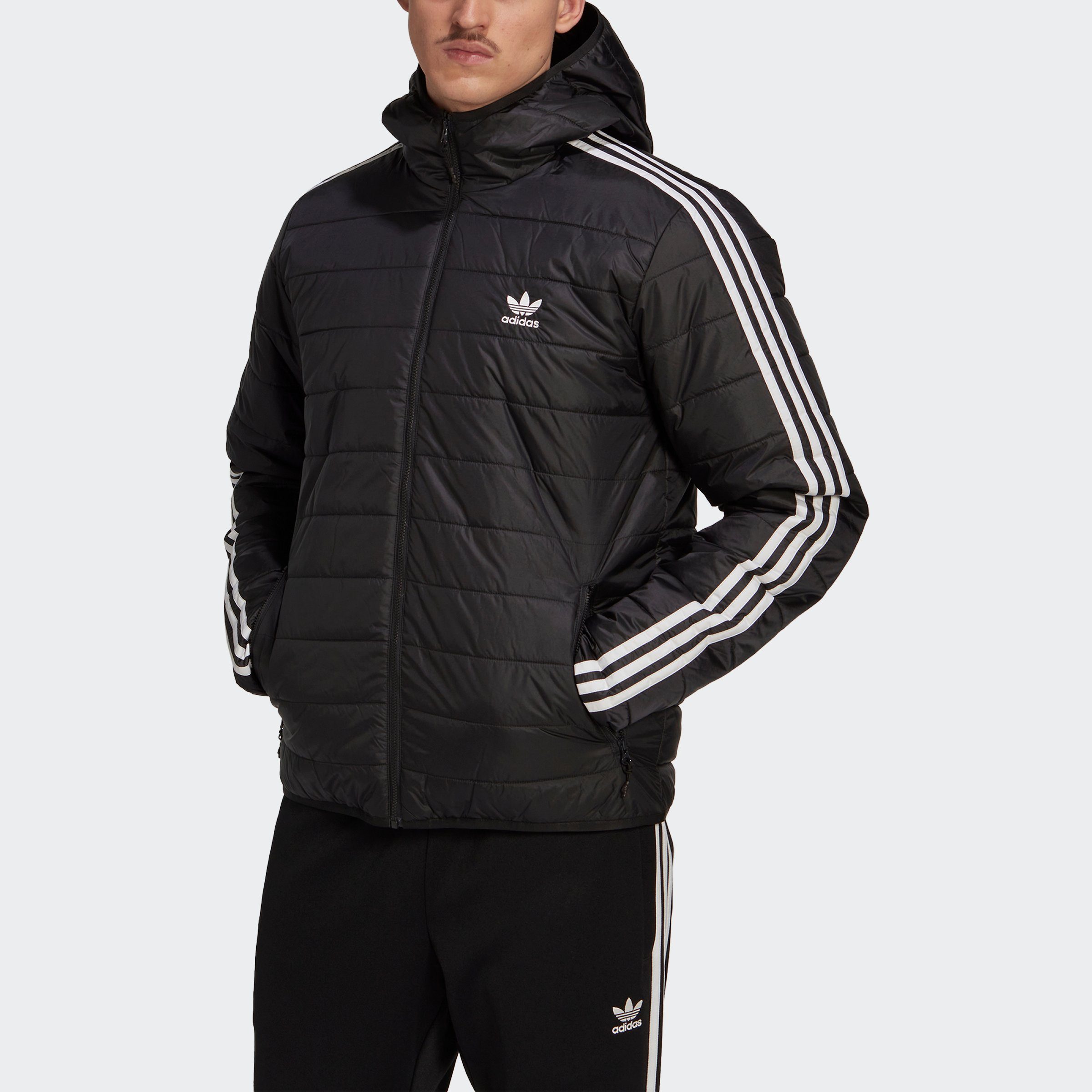 HOODED adidas PADDED PUFFER schwarz Originals Outdoorjacke