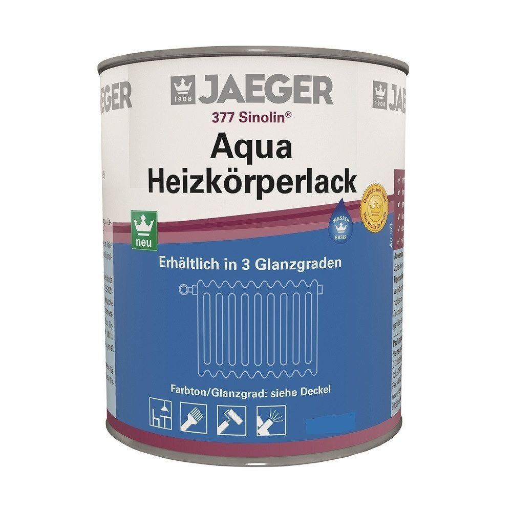 Jaegerlacke Heizkörperlack 377 Sinolin Aqua Heizkörperlack 750 ml weiss, geruchsmild