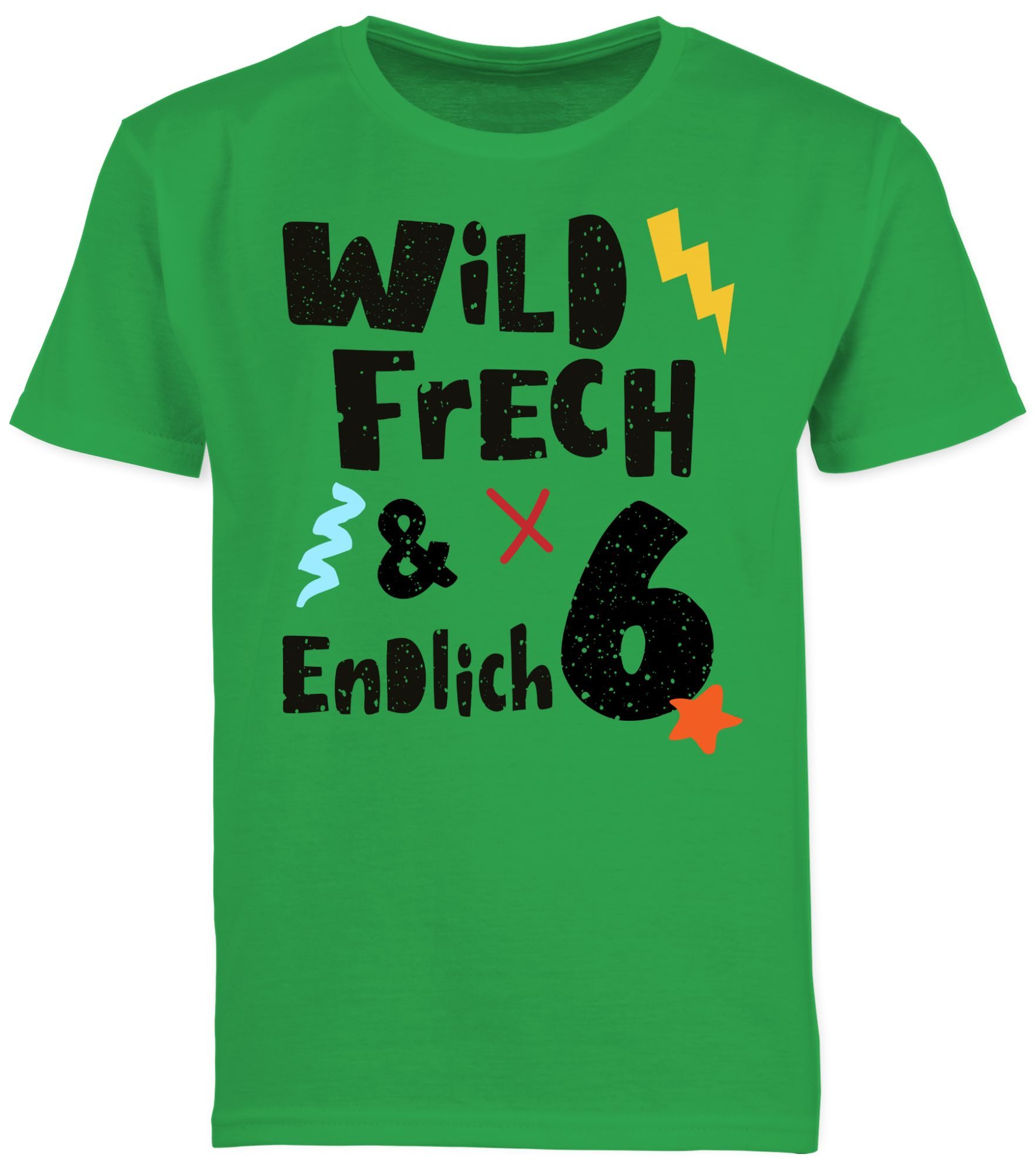 T-Shirt Wild frech und endlich 6 - Wunderbar sechs Jahre